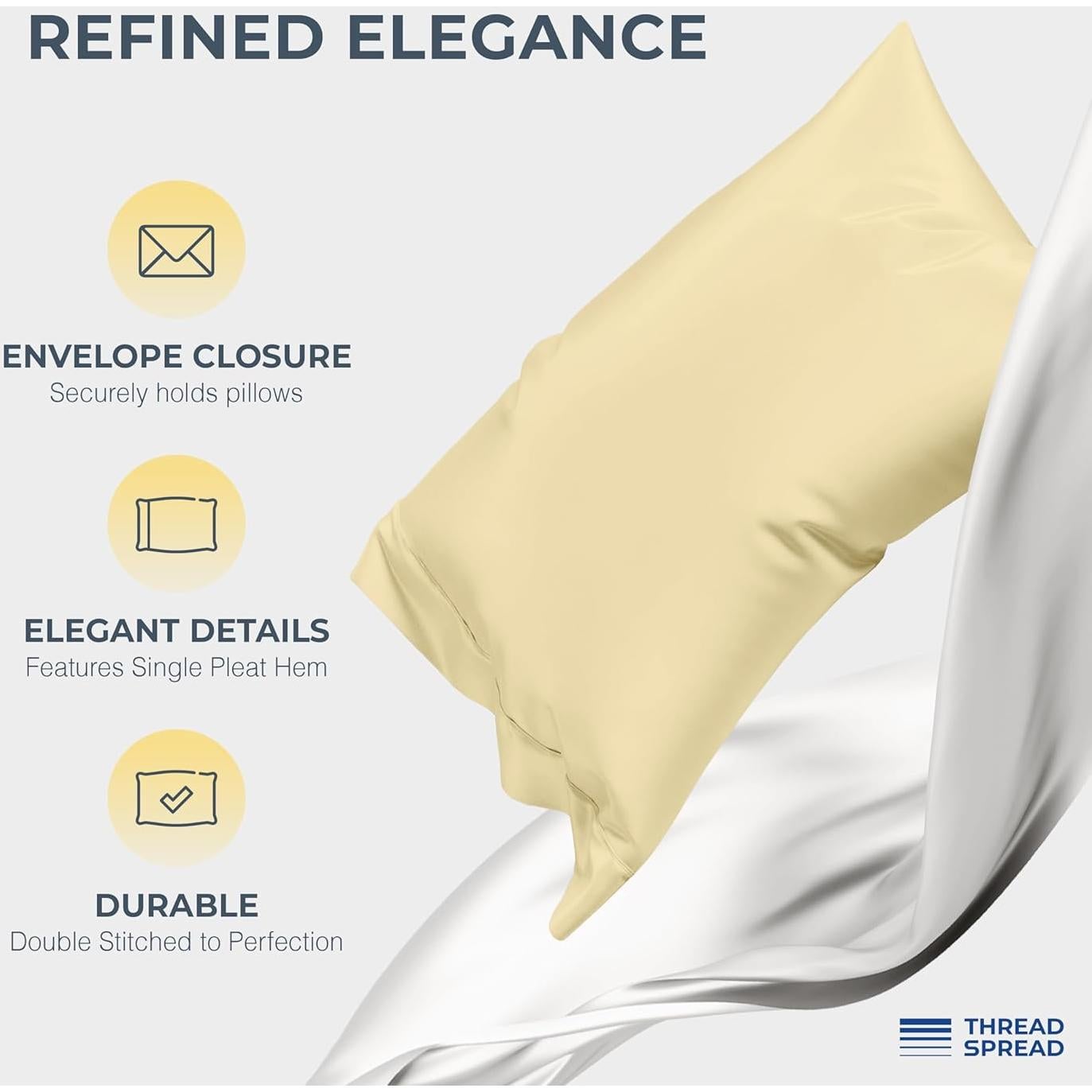 Juego de Sábanas de Algodón Egipcio 1500 Hilos Queen Beige - Thread Spread