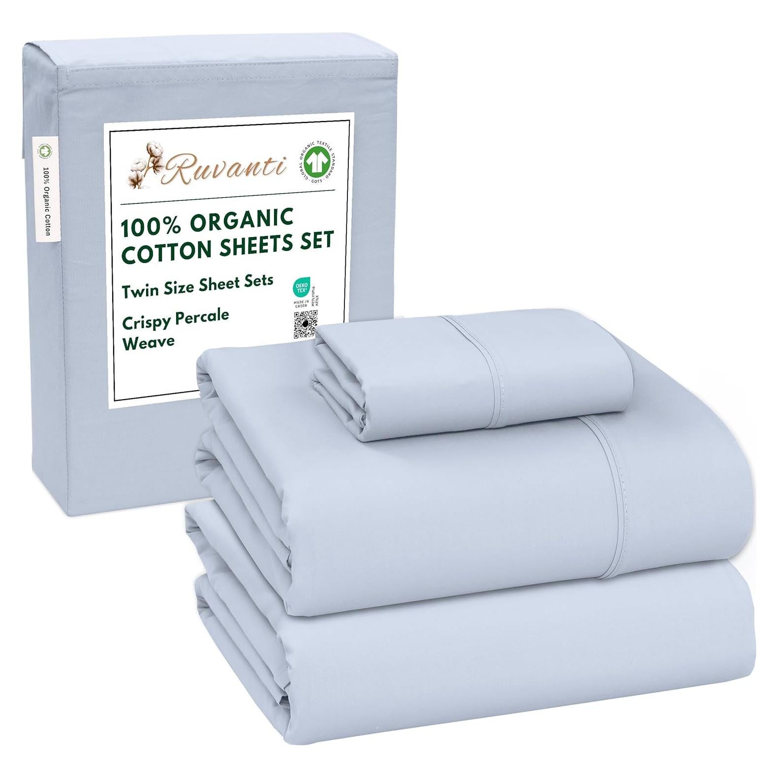 Sábanas de Algodón Orgánico RUVANTI Individual 3 Piezas