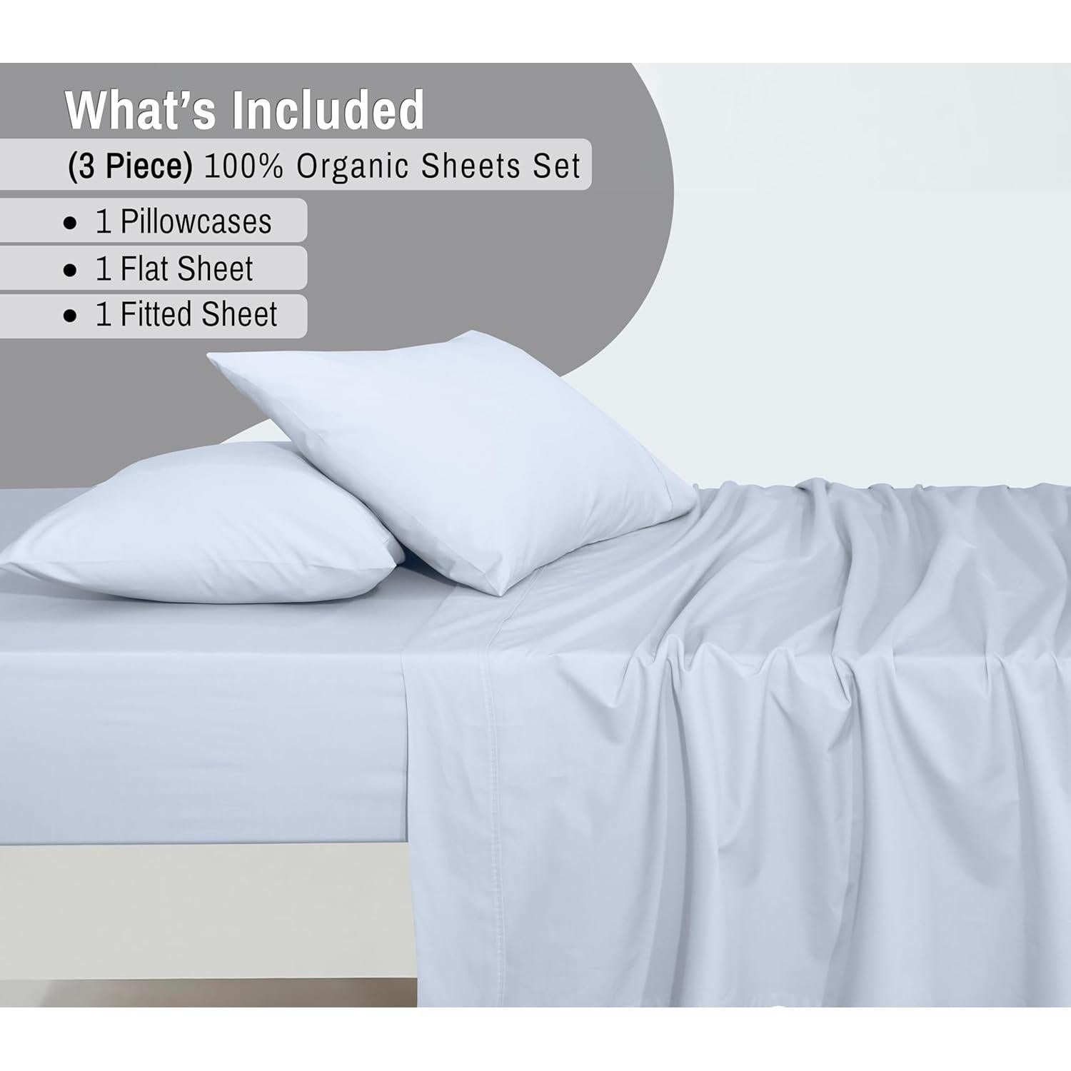 Sábanas de Algodón Orgánico RUVANTI Individual 3 Piezas