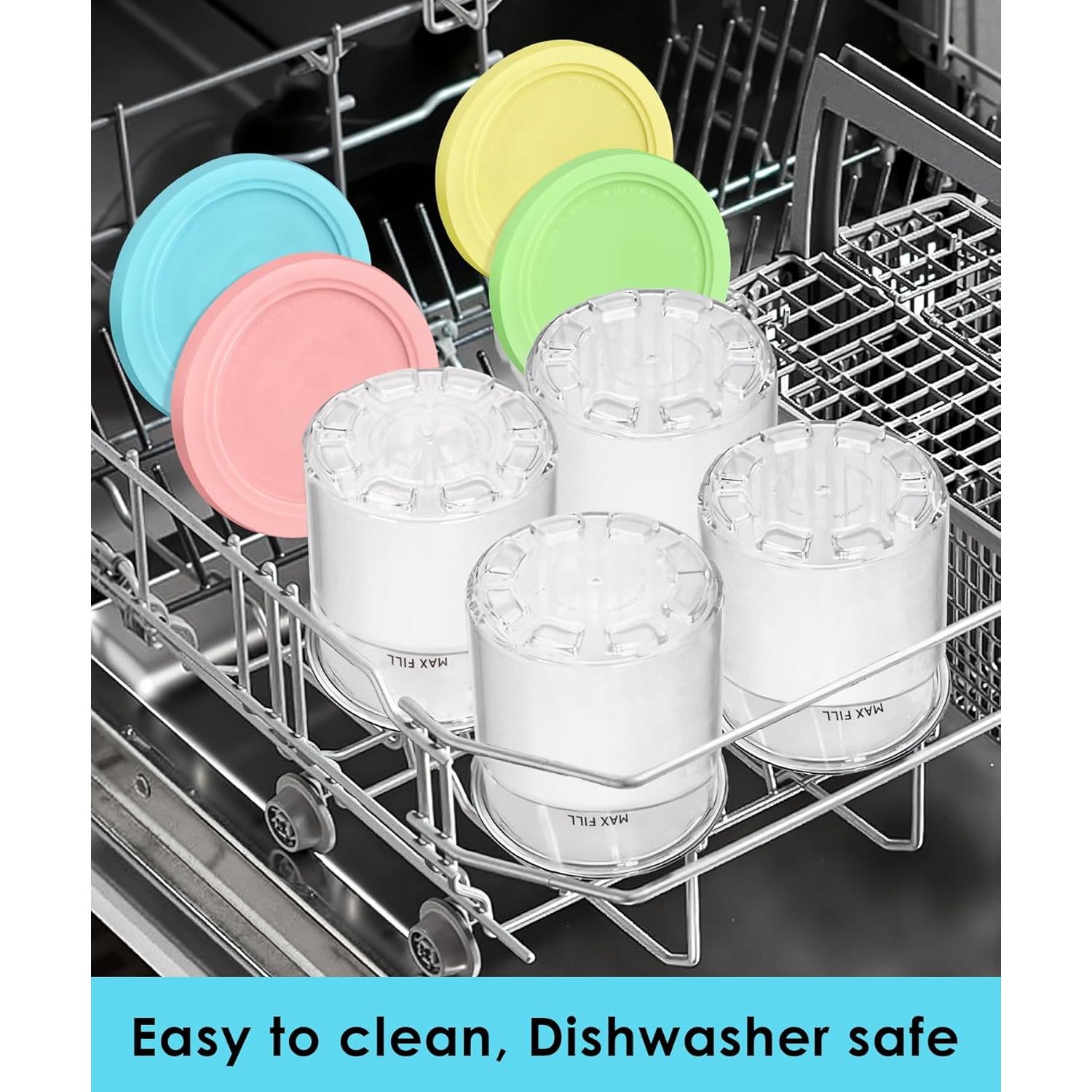 Recipientes de Reemplazo FIRJOY 16 oz para Ninja Creami - 4 Pack Colores