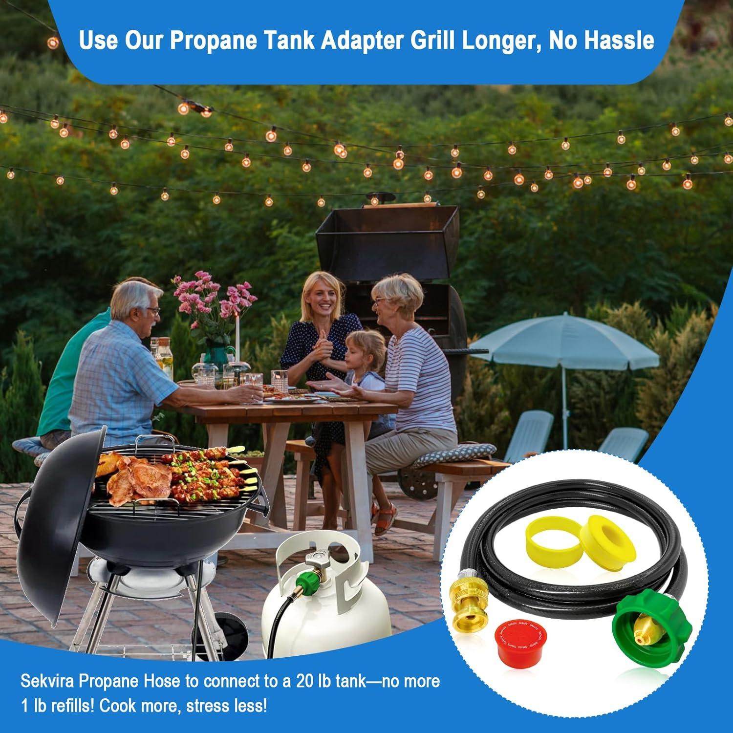 Adaptador de Manguera de Propano 6FT Sekvira para Weber Q