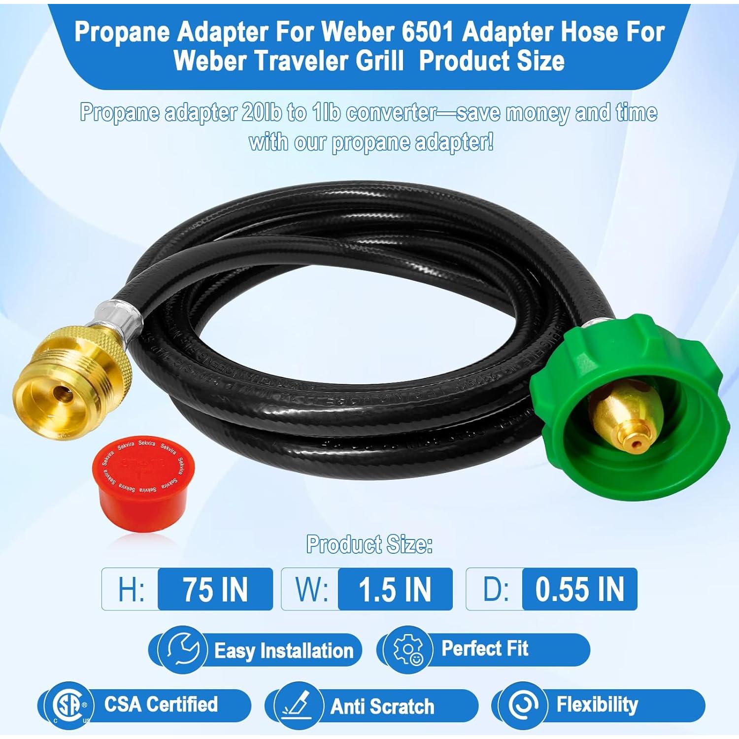 Adaptador de Manguera de Propano 6FT Sekvira para Weber Q