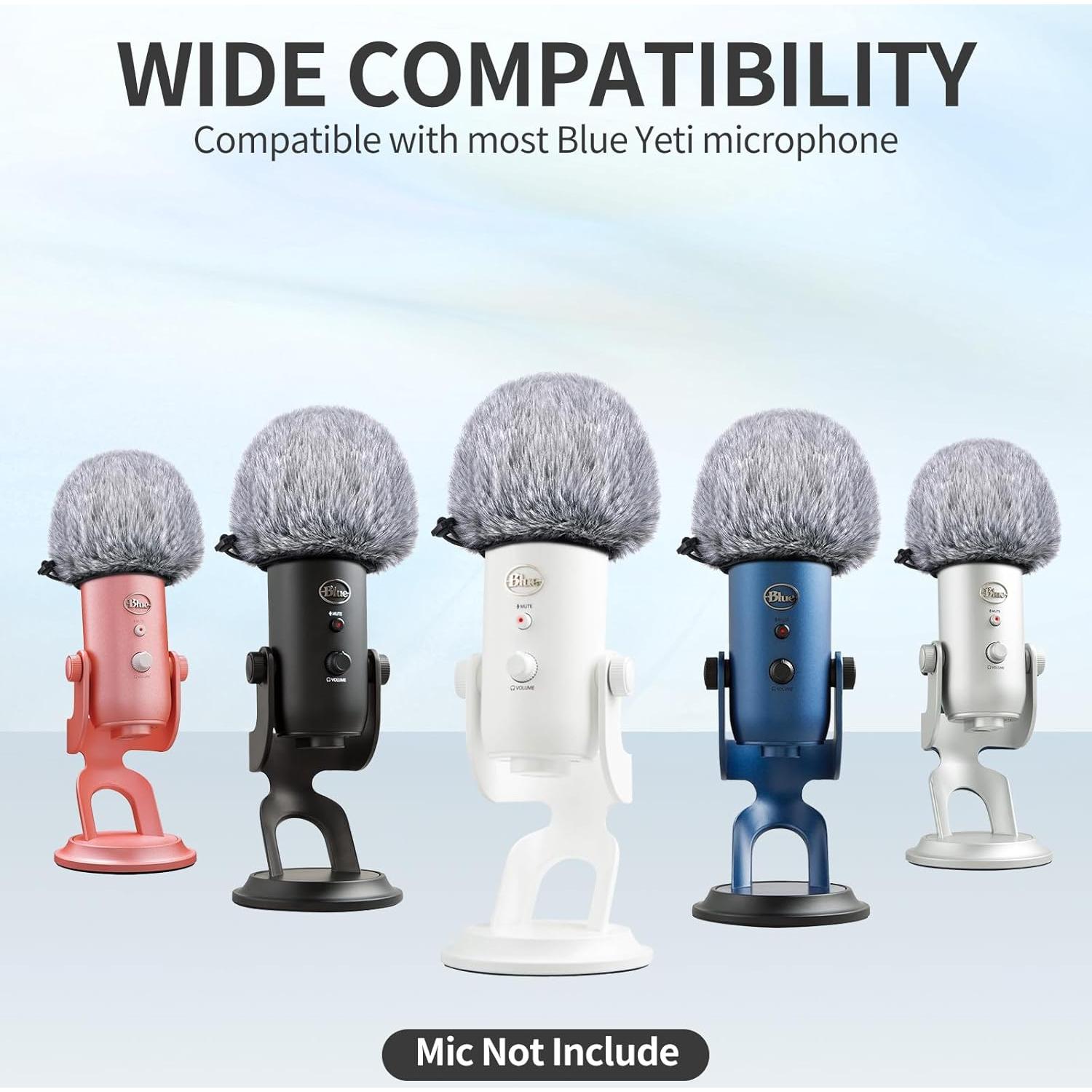 Filtro Pop para Micrófono Blue Yeti - Paravientos Pelo Negro Blanco