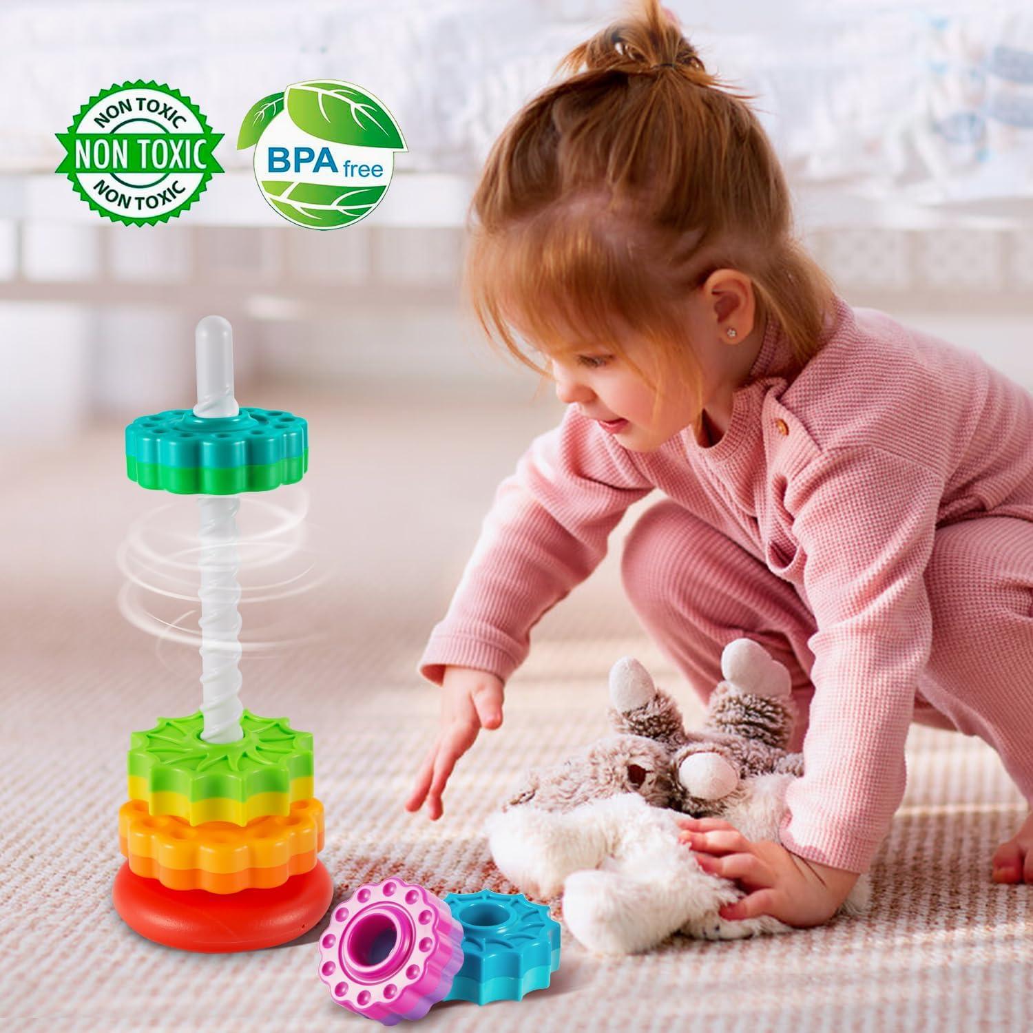 Juguete de Apilamiento Giratorio Eivaai para Bebés 6-36 Meses