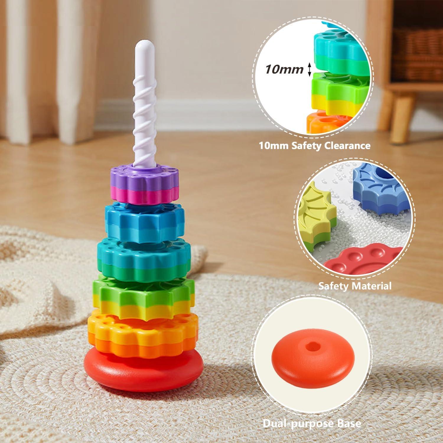 Juguete de Apilamiento Giratorio Eivaai para Bebés 6-36 Meses