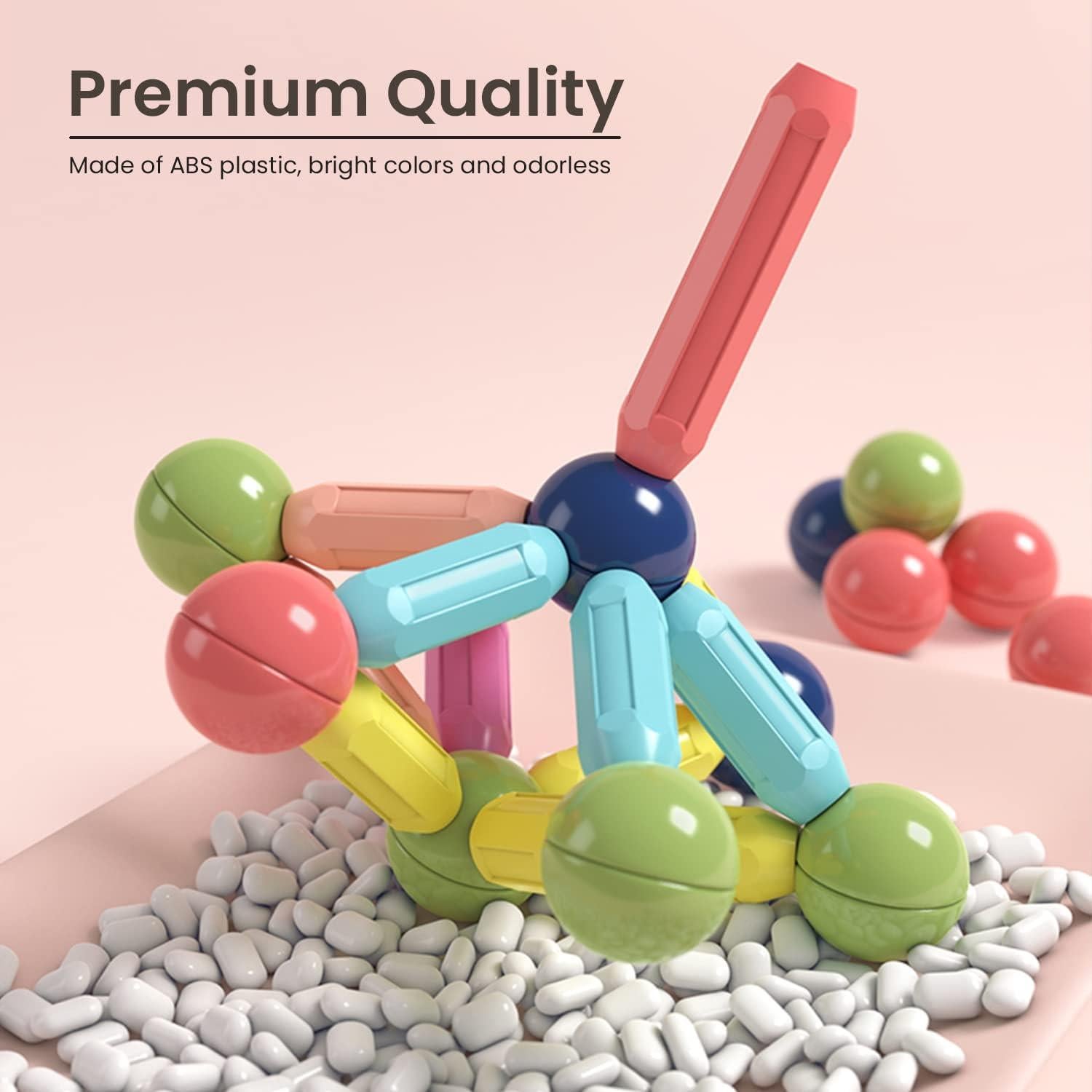 BAKAM Bloques Magnéticos 25PCS Juguetes STEM para Niños 4-8 Años