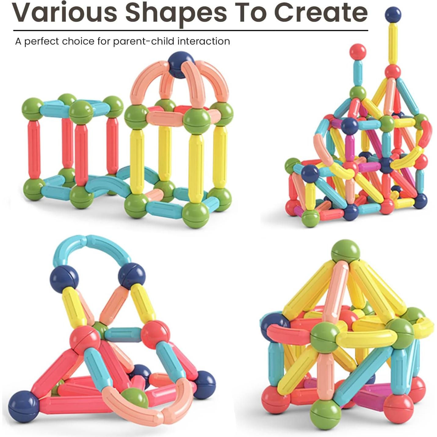 BAKAM Bloques Magnéticos 25PCS Juguetes STEM para Niños 4-8 Años