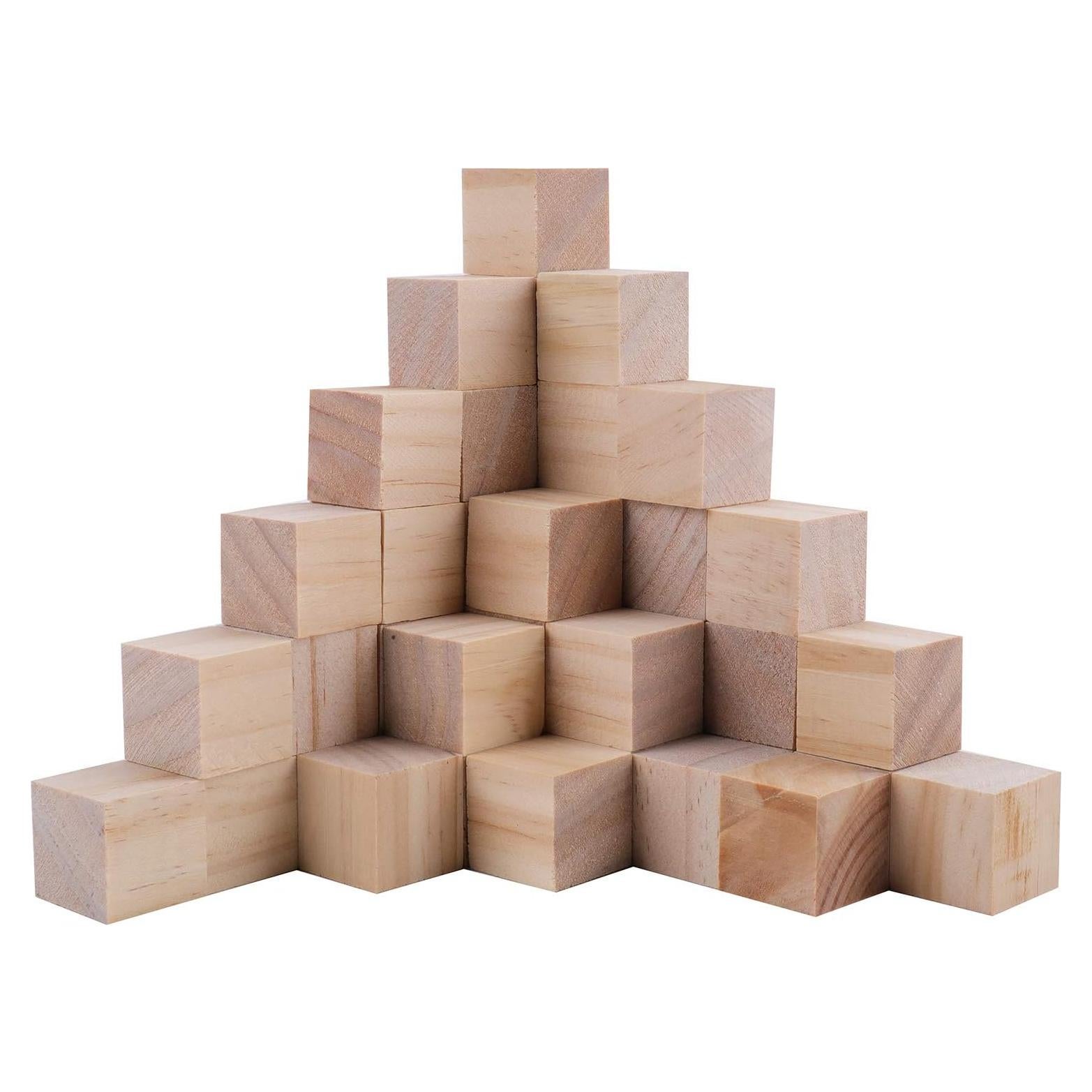 Bloques de Madera Tosnail 150 Piezas 2.54 cm para Manualidades