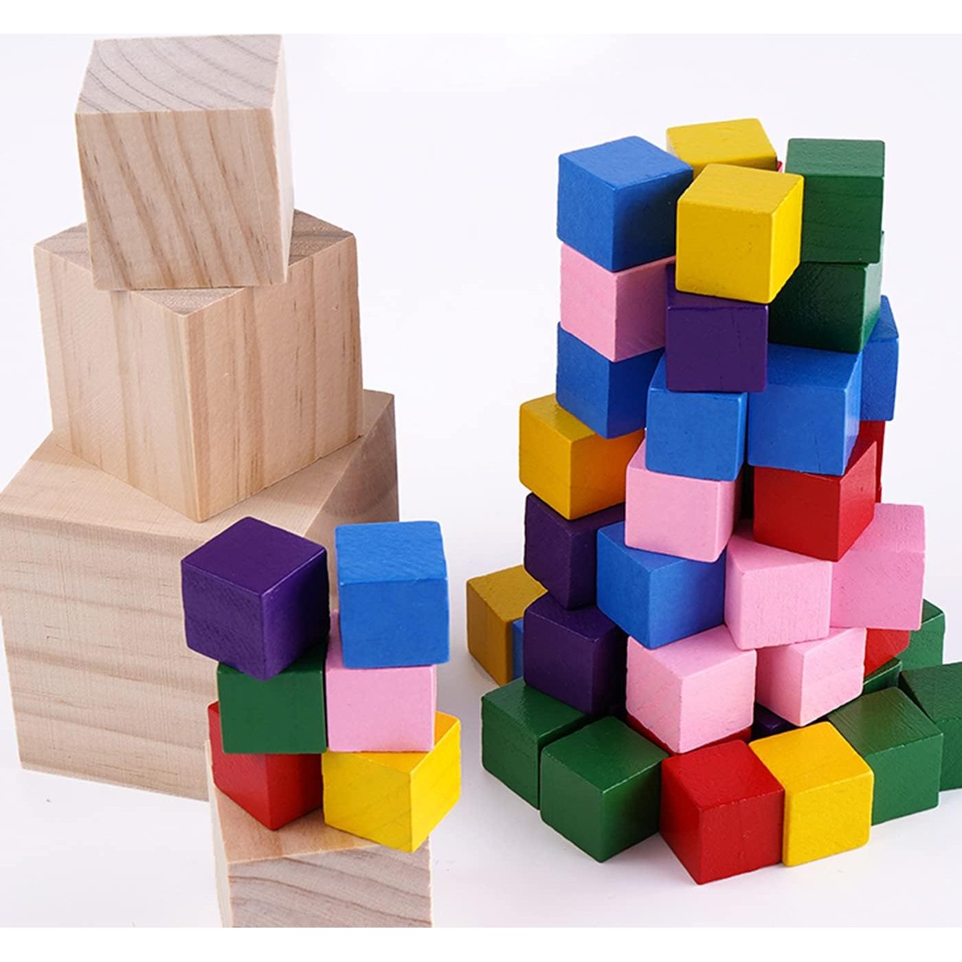 Bloques de Madera Tosnail 150 Piezas 2.54 cm para Manualidades