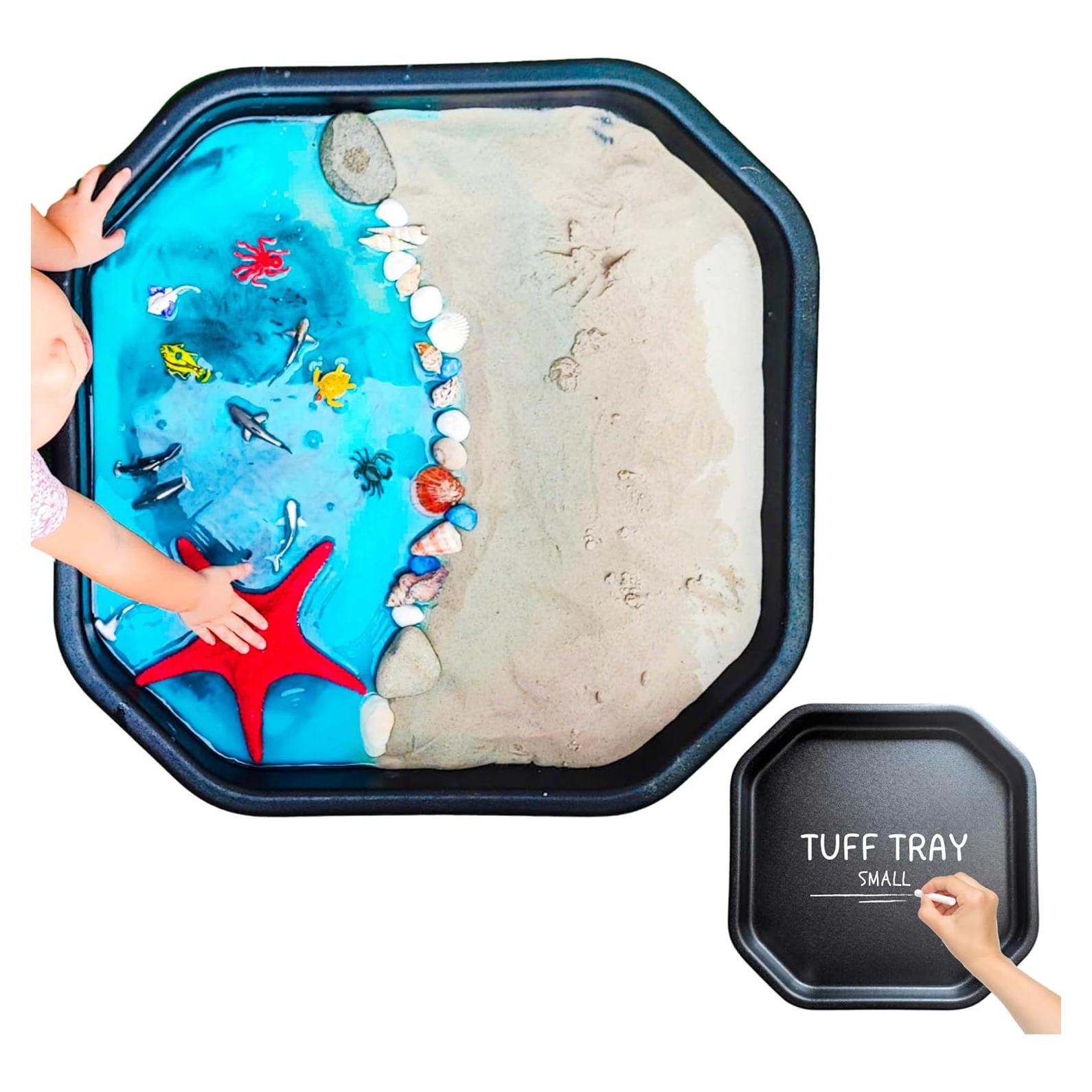 Bandeja Sensorial Tuff Pequeña Negra - Juego para Niños 18m-10a