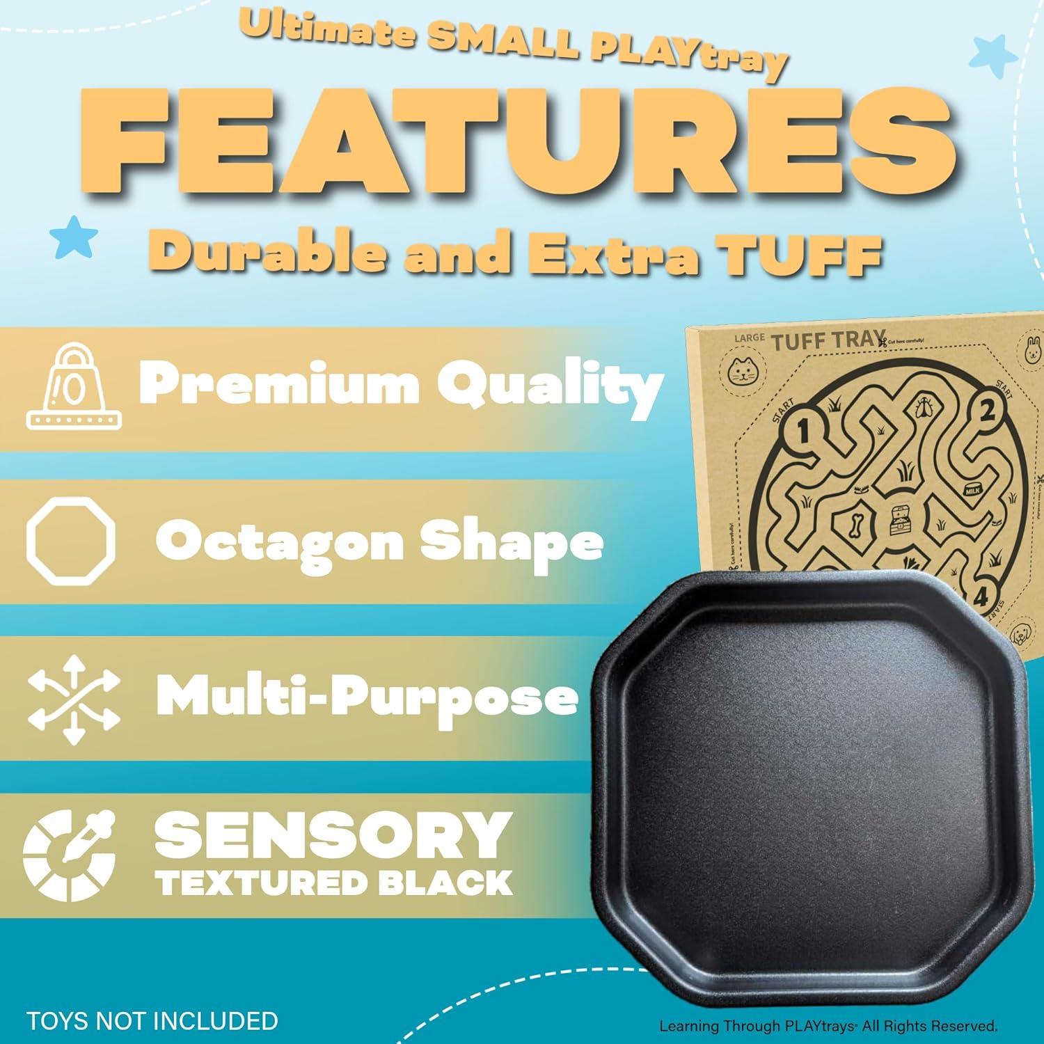 Bandeja Sensorial Tuff Pequeña Negra - Juego para Niños 18m-10a