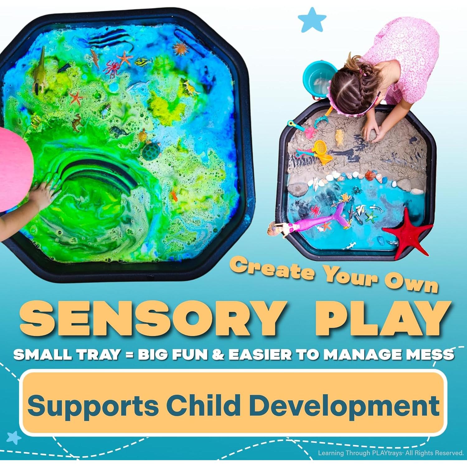 Bandeja Sensorial Tuff Pequeña Negra - Juego para Niños 18m-10a