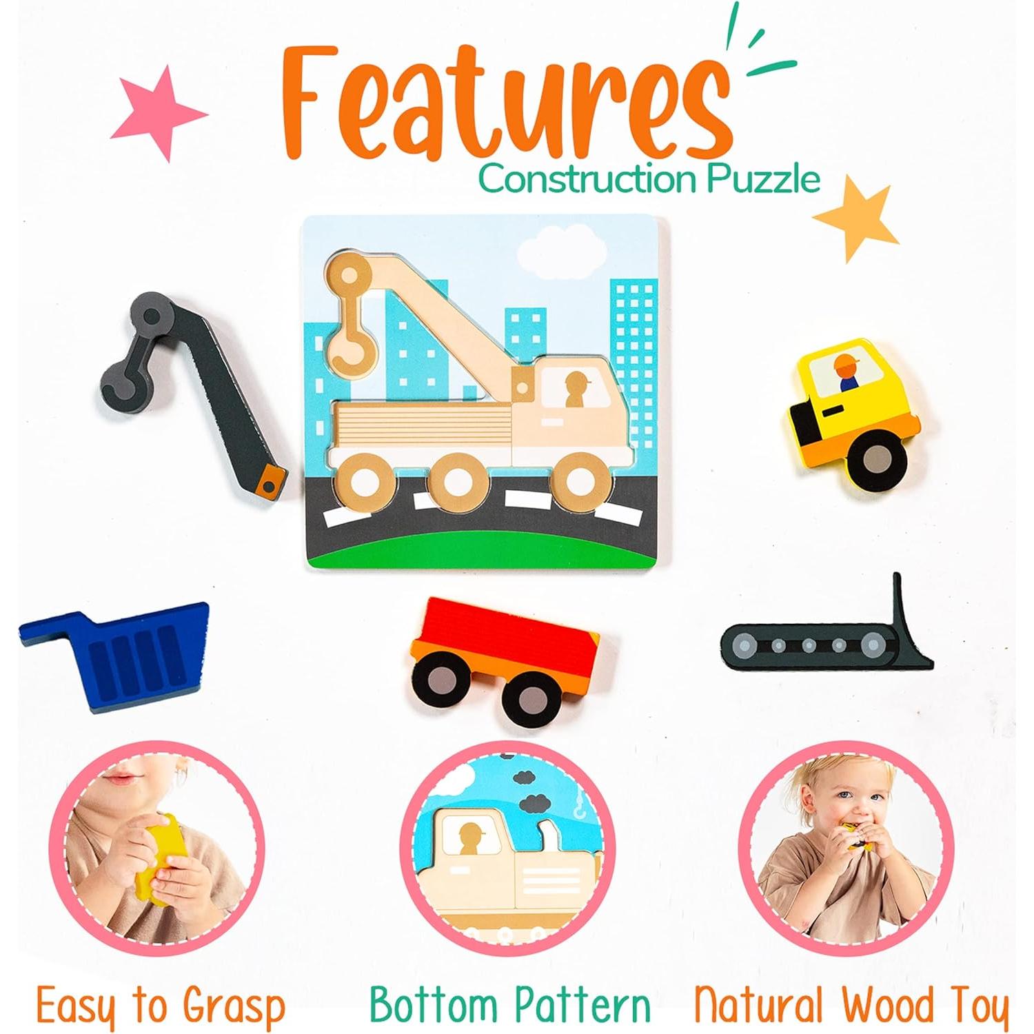 Rompecabezas de Madera Klevly 6 en 1 para Niños 2-4 Años