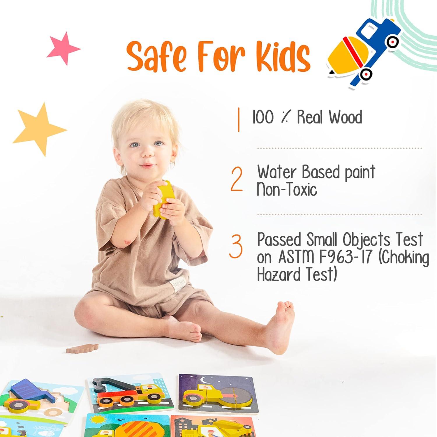 Rompecabezas de Madera Klevly 6 en 1 para Niños 2-4 Años