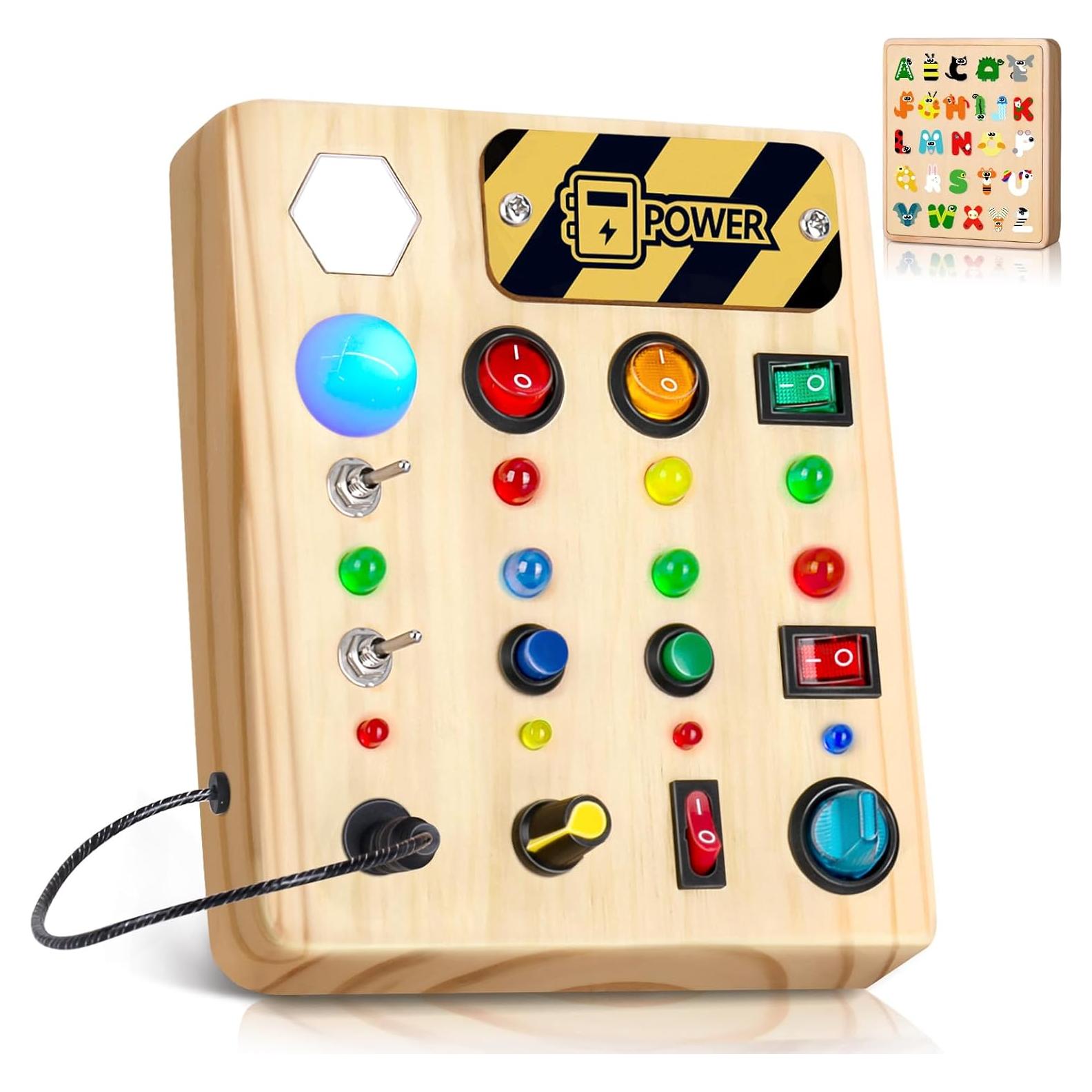 Tablero Sensorial LED Doble Cara HONGDDY para Niños 19.1x16.5cm