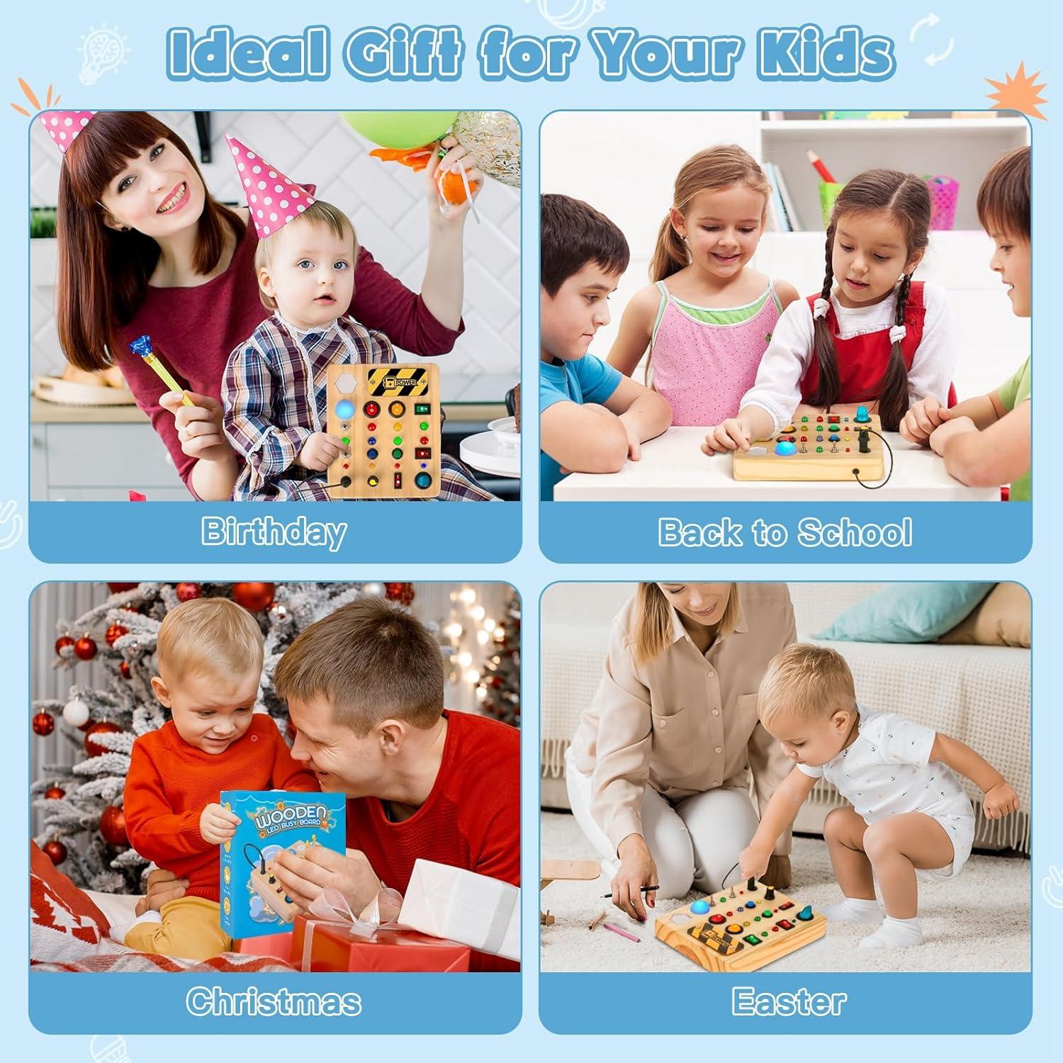 Tablero Sensorial LED Doble Cara HONGDDY para Niños 19.1x16.5cm