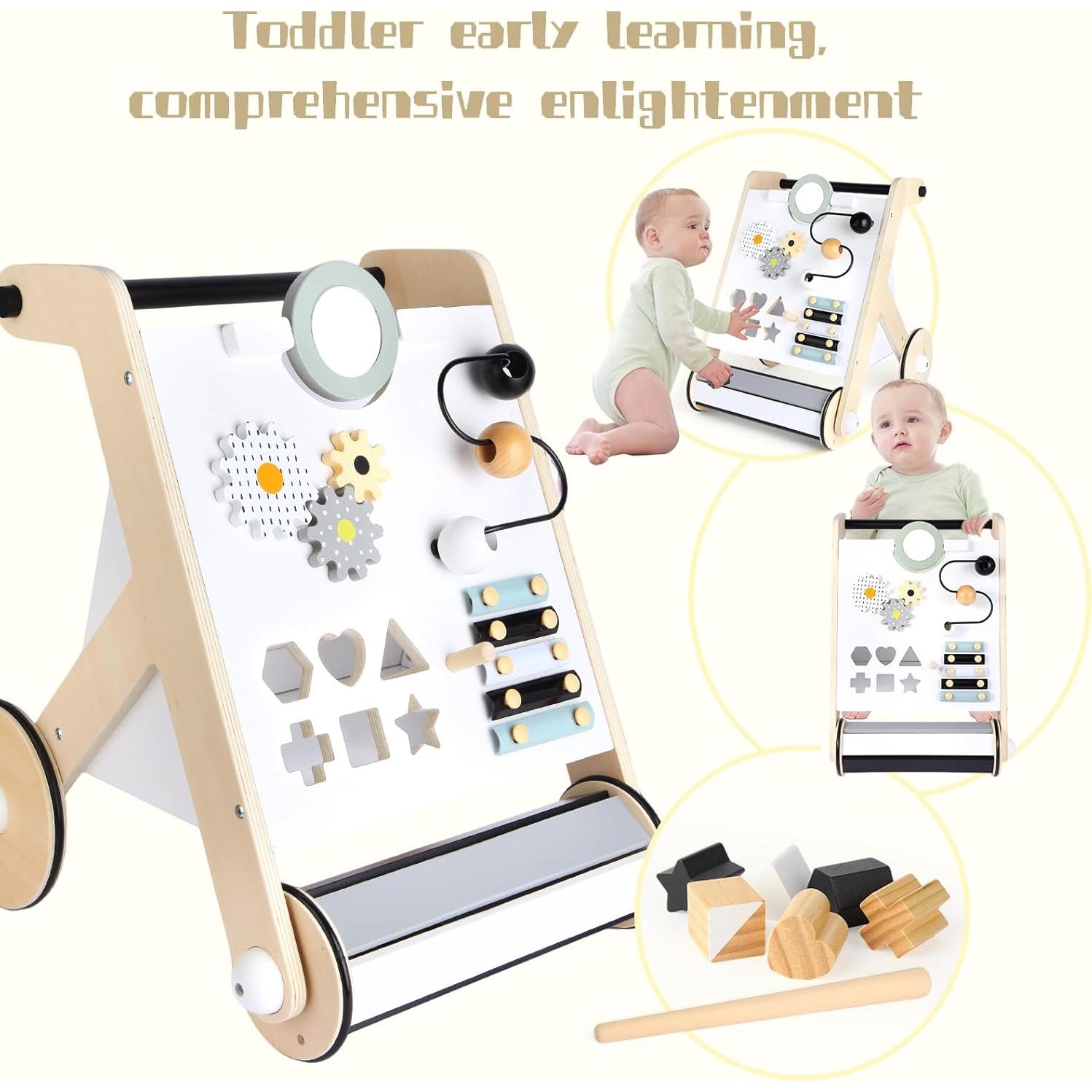 Andador de Madera Asweets con Rodillo Mejorado para Bebés