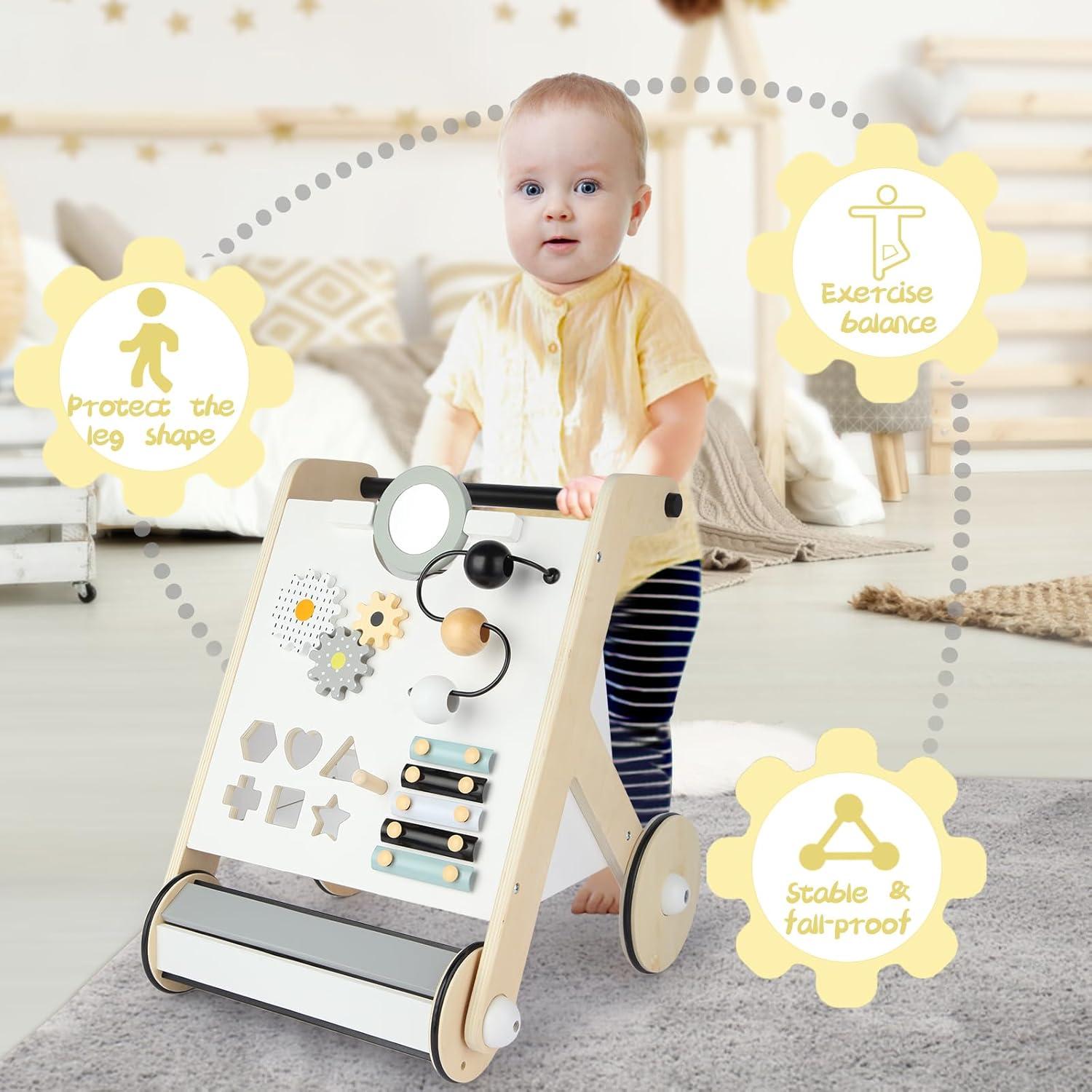 Andador de Madera Asweets con Rodillo Mejorado para Bebés
