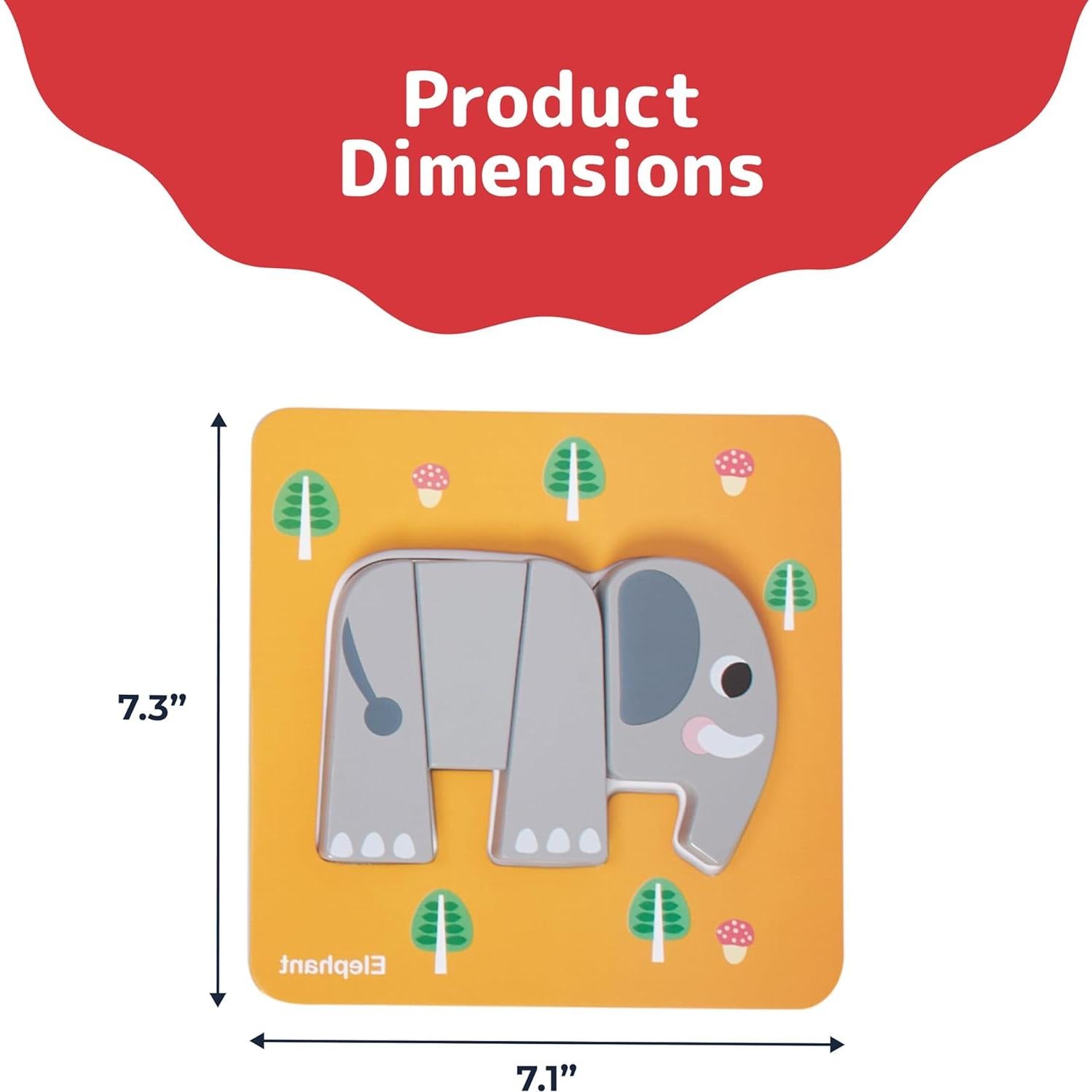 Rompecabezas de Madera Prextex 6 Piezas Animales del Zoológico