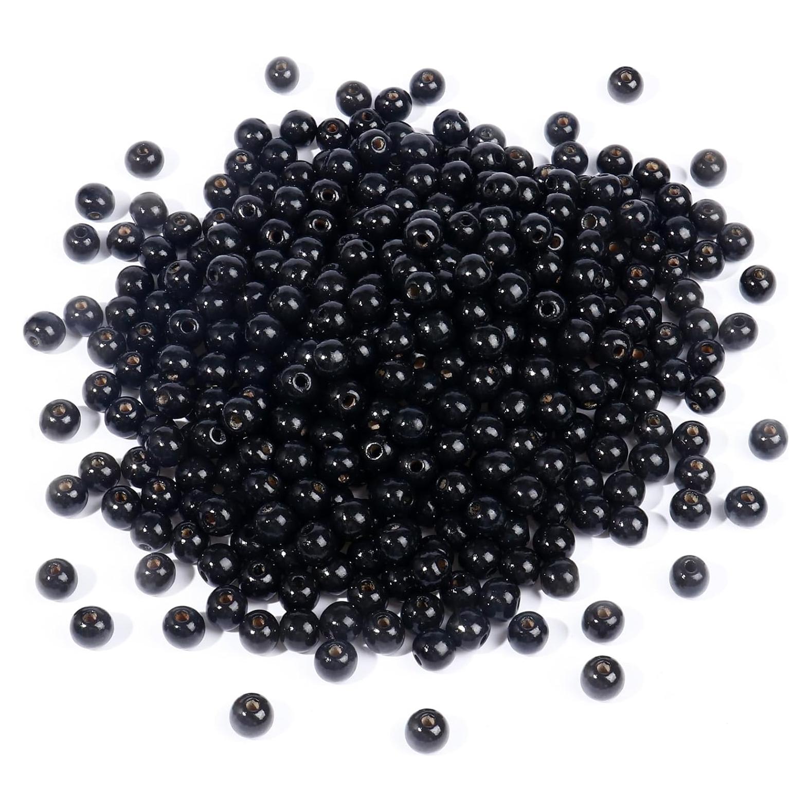 Perlas de Madera Negras 16mm Cadikez 400 Piezas para Manualidades