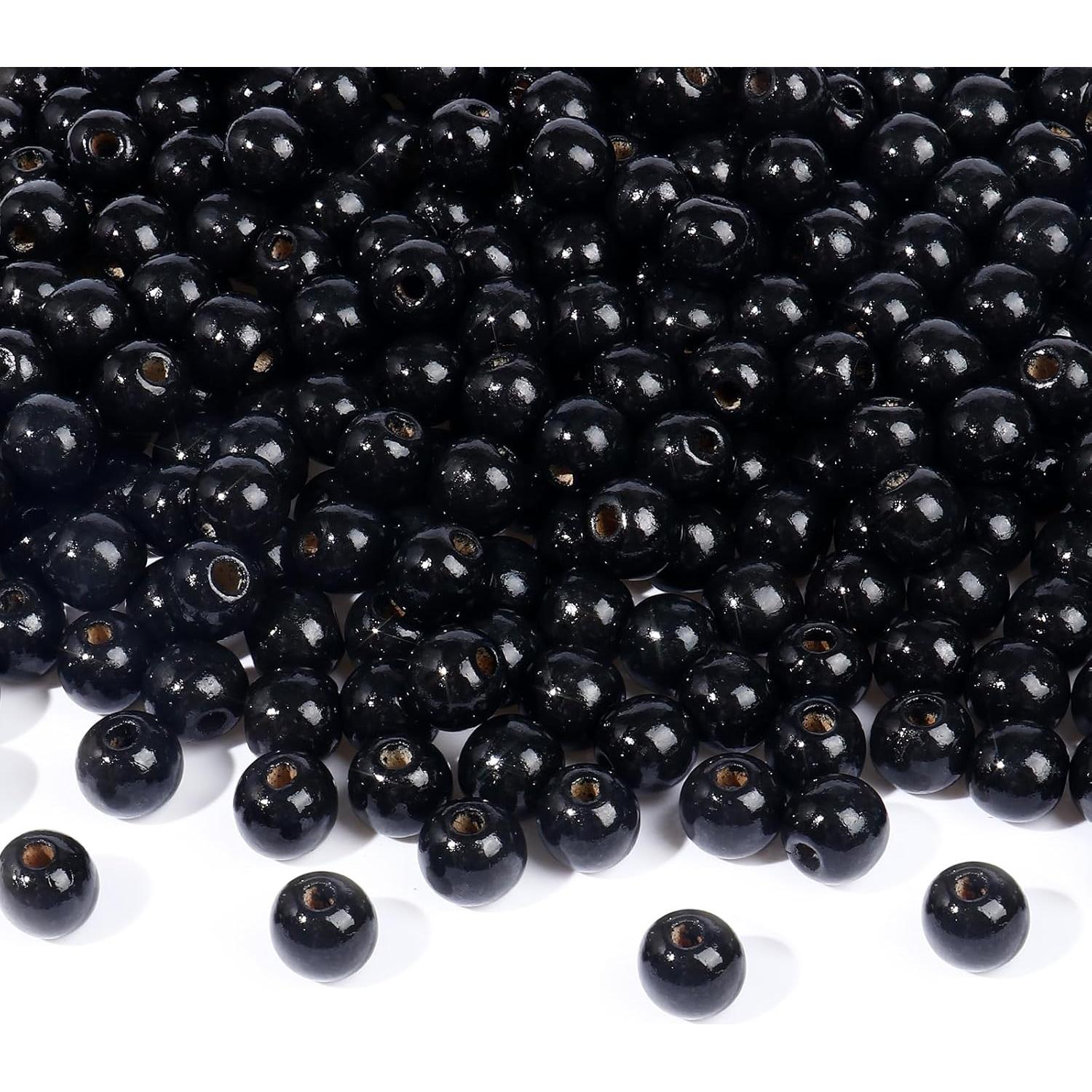 Perlas de Madera Negras 16mm Cadikez 400 Piezas para Manualidades