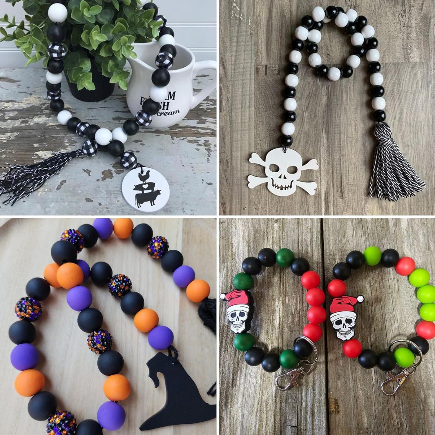 Perlas de Madera Negras 16mm Cadikez 400 Piezas para Manualidades