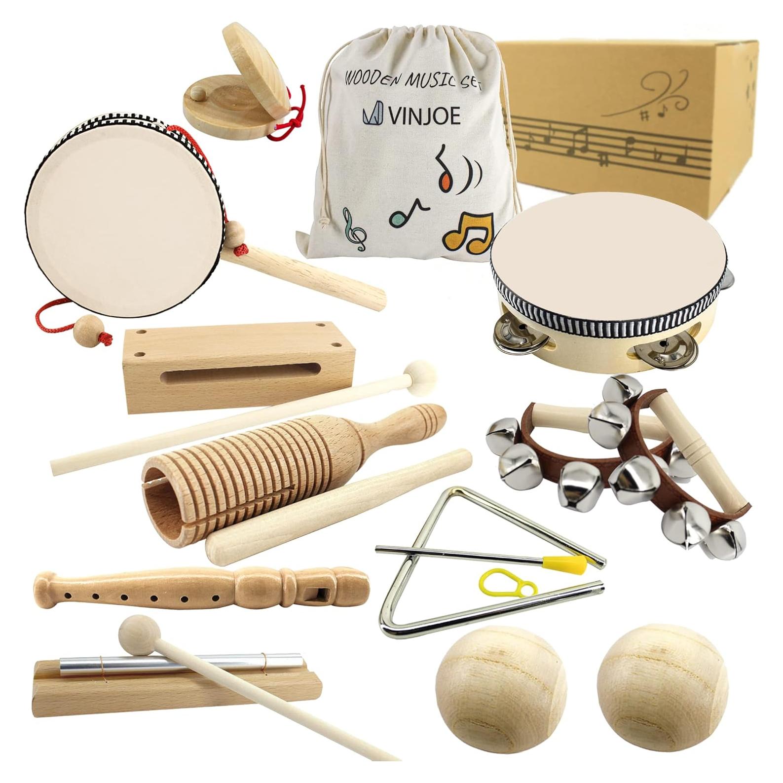 Juego de Música de Madera VINJOE - 10 Instrumentos Musicales