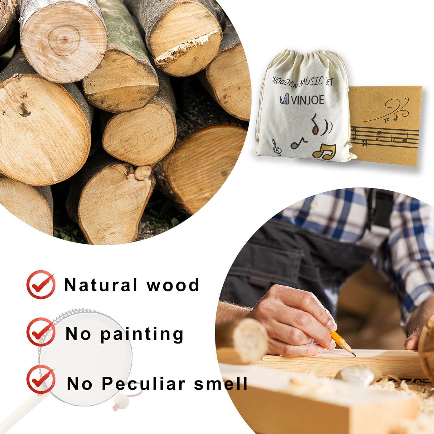Juego de Música de Madera VINJOE - 10 Instrumentos Musicales