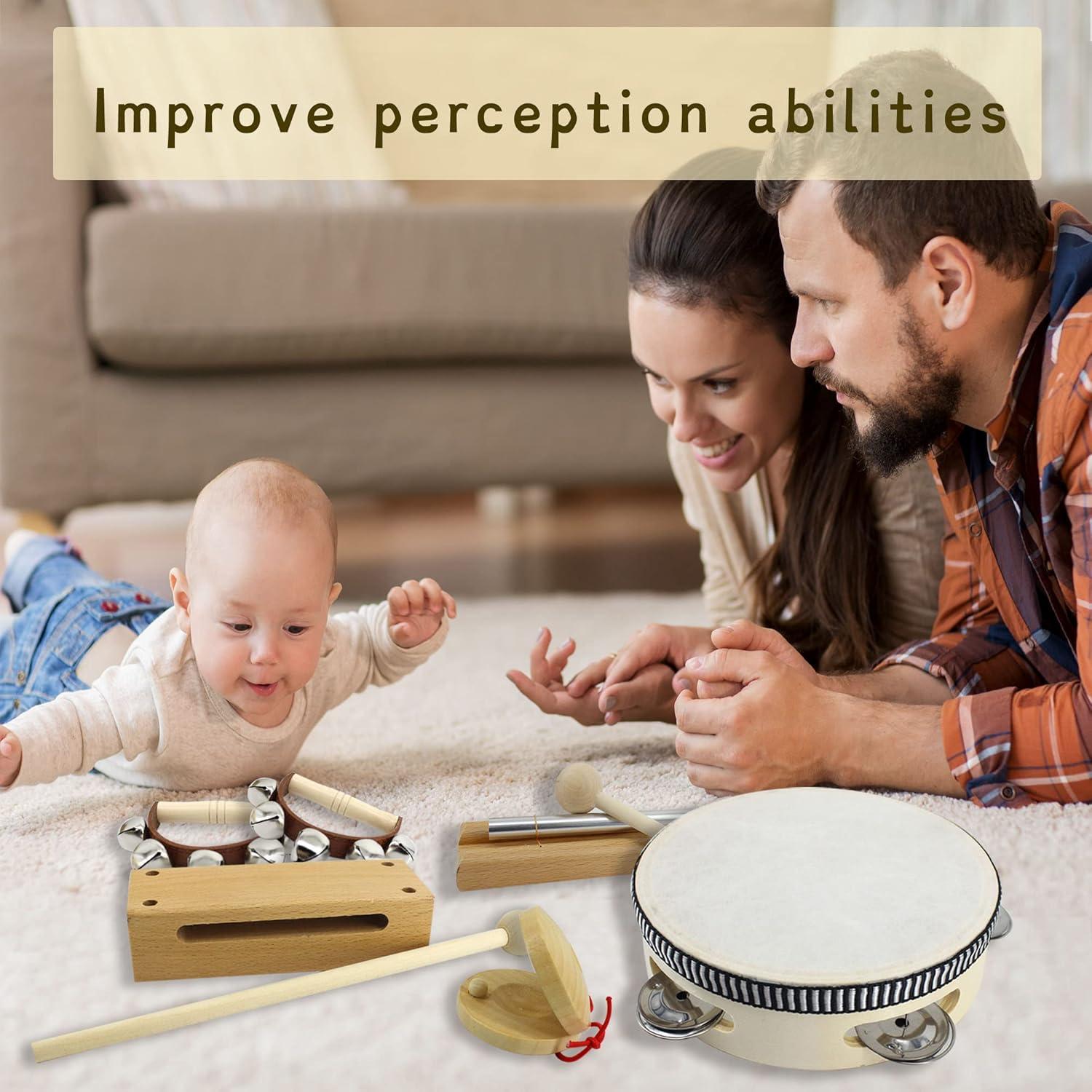 Juego de Música de Madera VINJOE - 10 Instrumentos Musicales