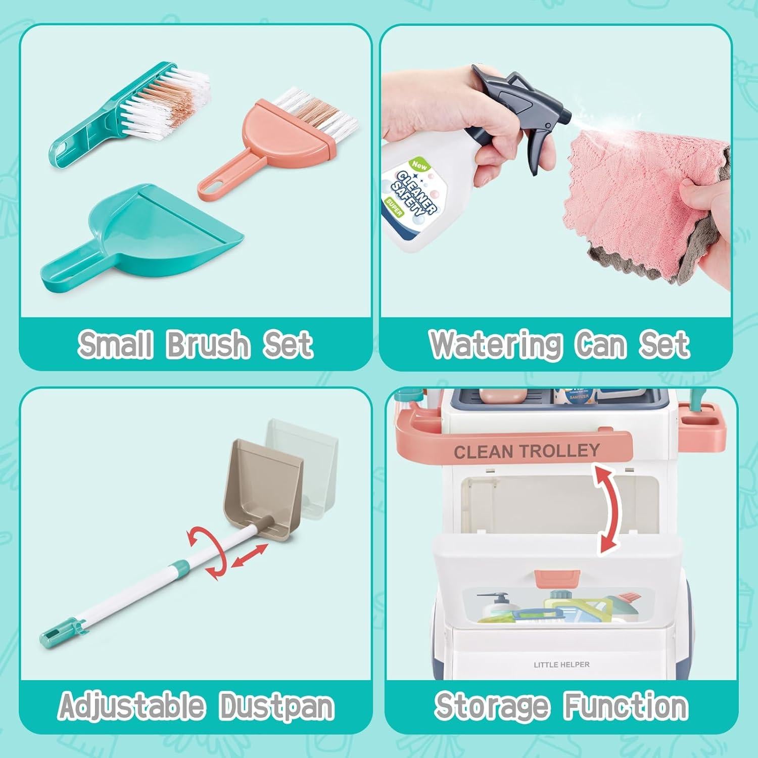 Set de Limpieza para Niños deAO 20 Piezas con Aspiradora