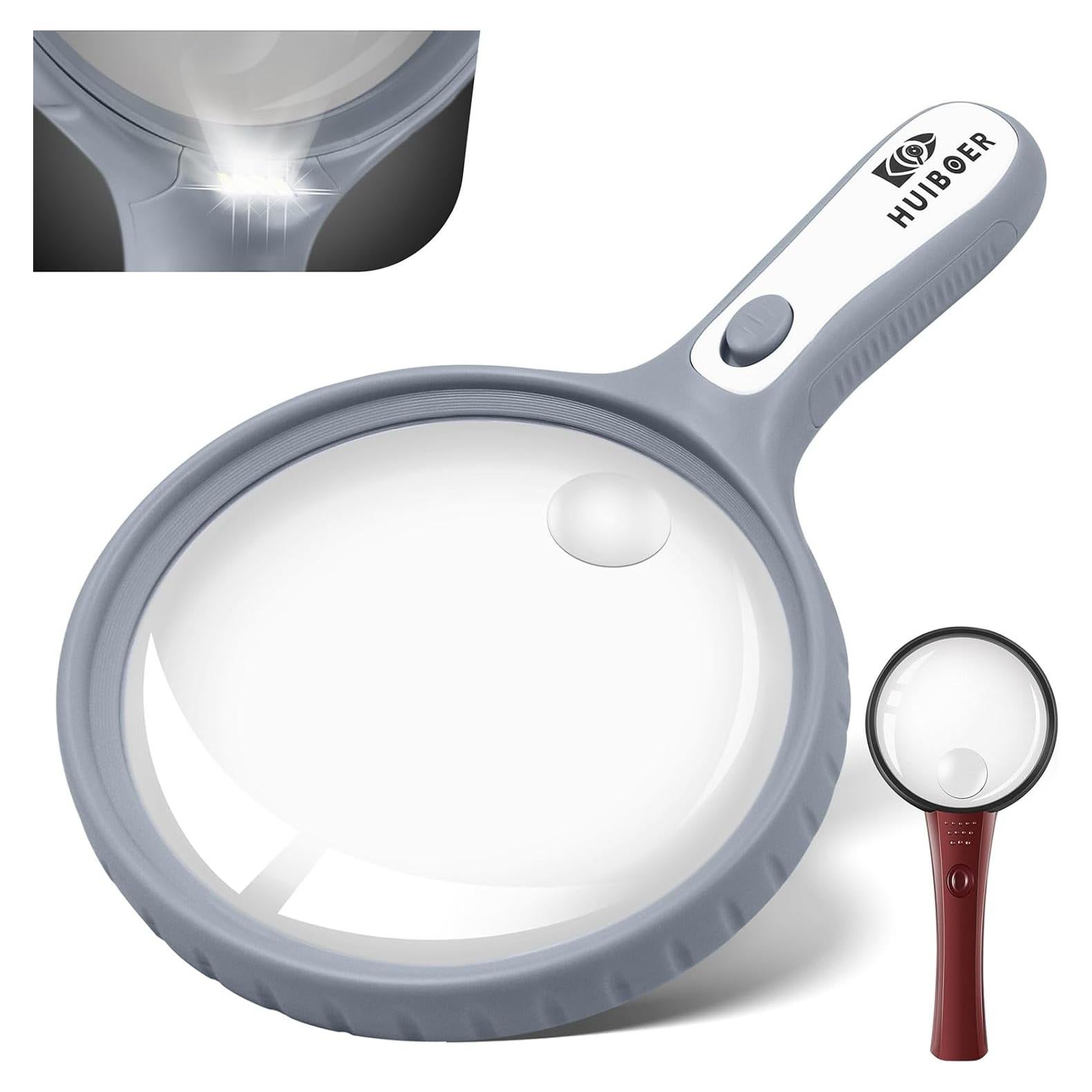 Set de Lupas con Luz Huiboer 5.3" y 3" 3X-20X LED