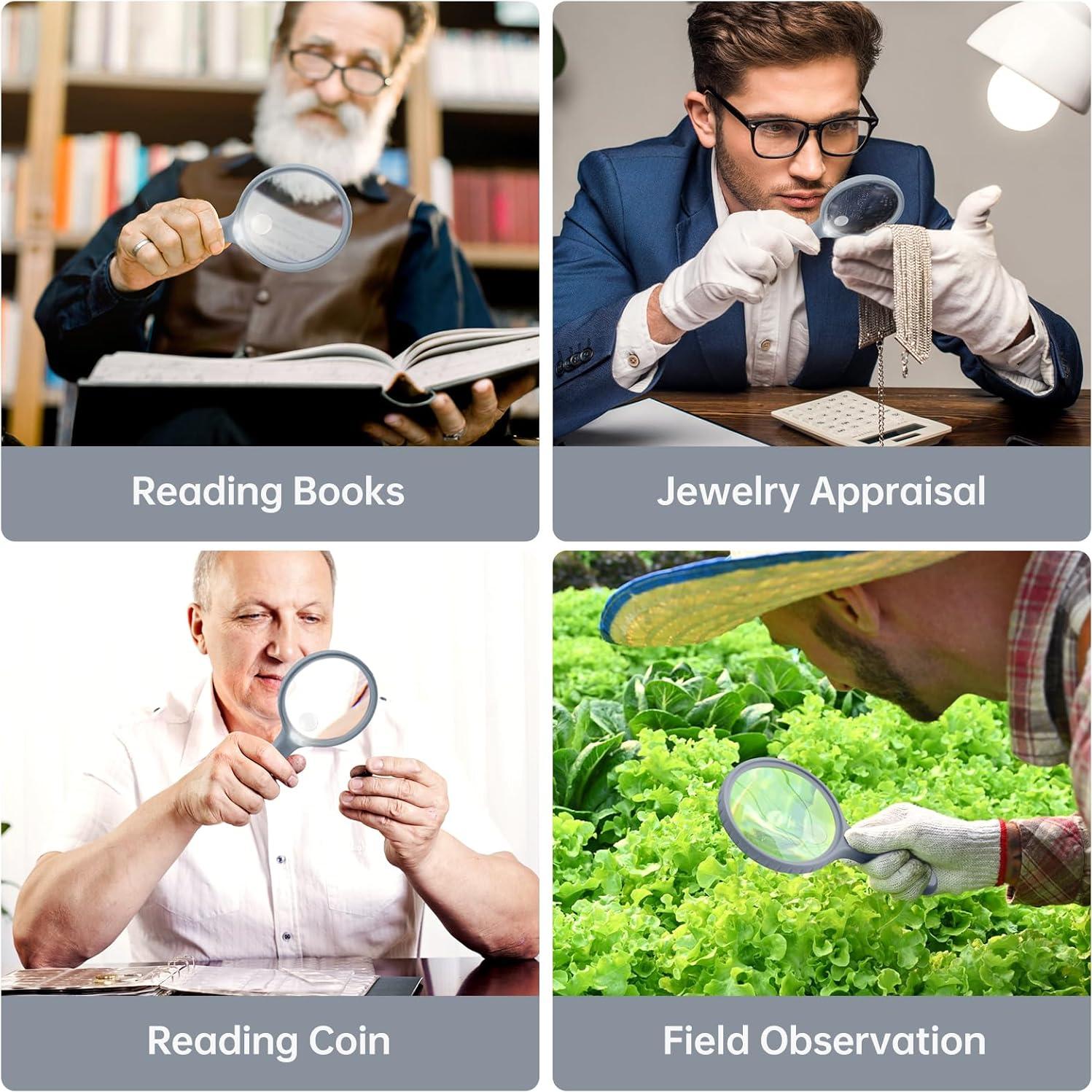 Set de Lupas con Luz Huiboer 5.3" y 3" 3X-20X LED