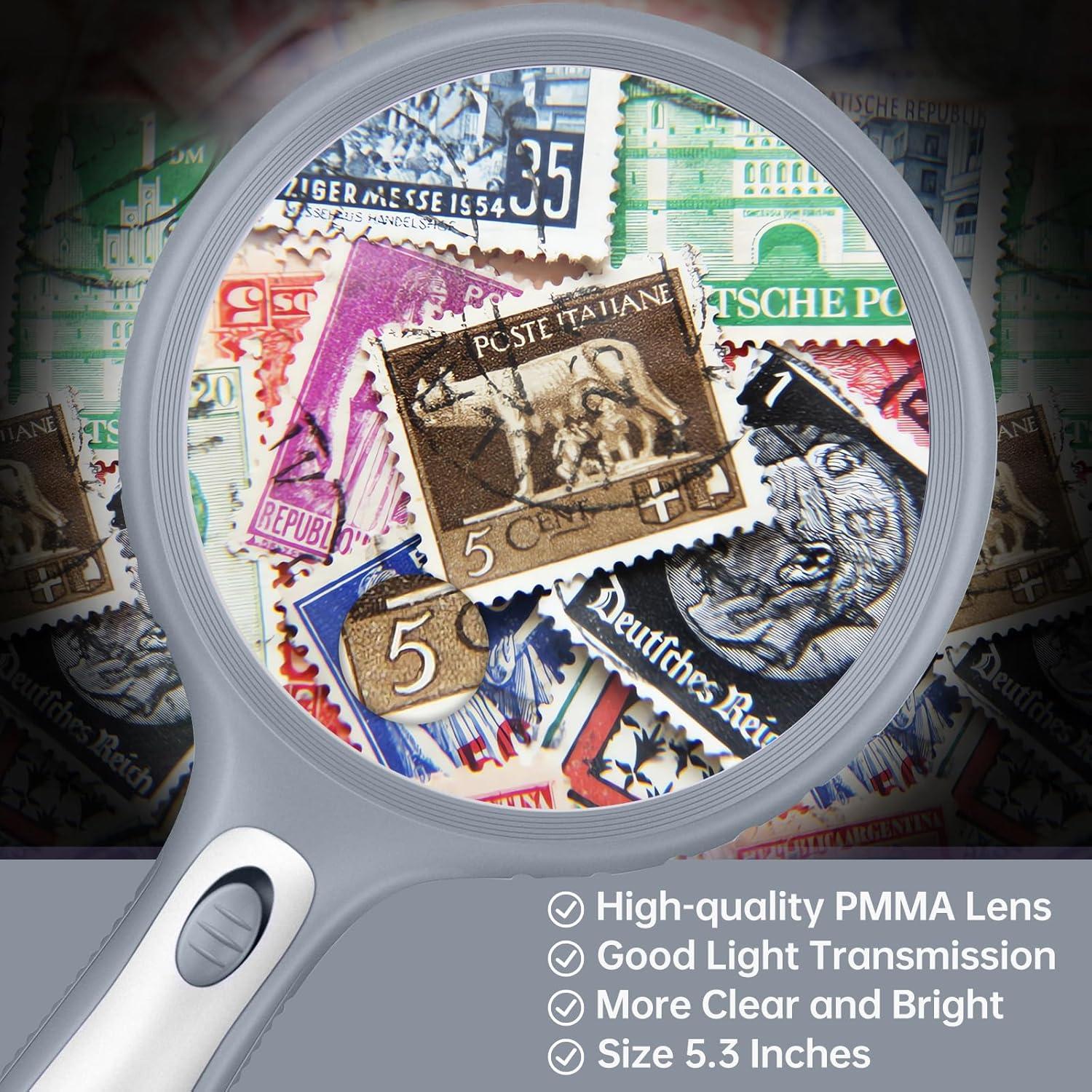 Set de Lupas con Luz Huiboer 5.3" y 3" 3X-20X LED