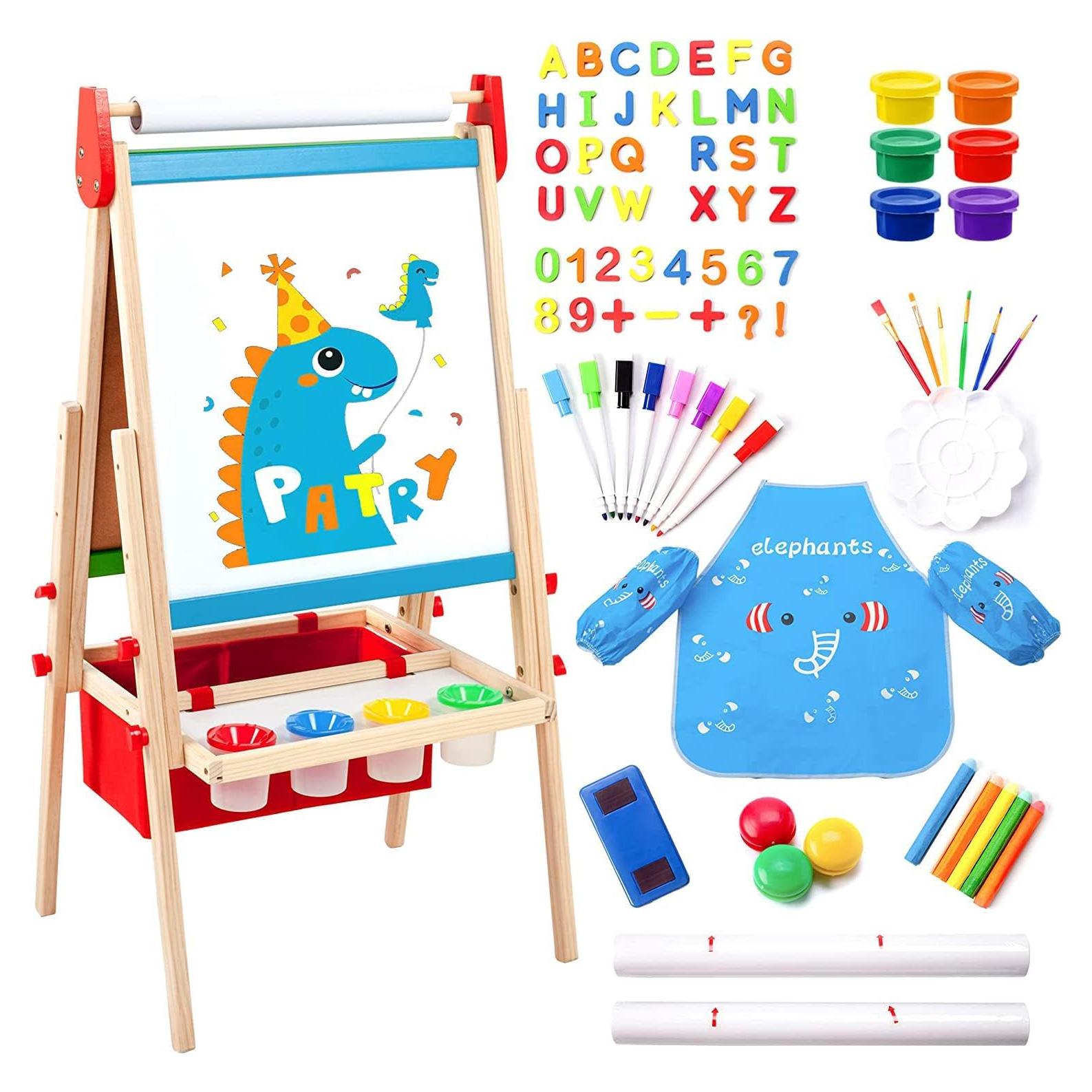 Caballete de Madera Rundad Ajustable para Niños 3-8 Años