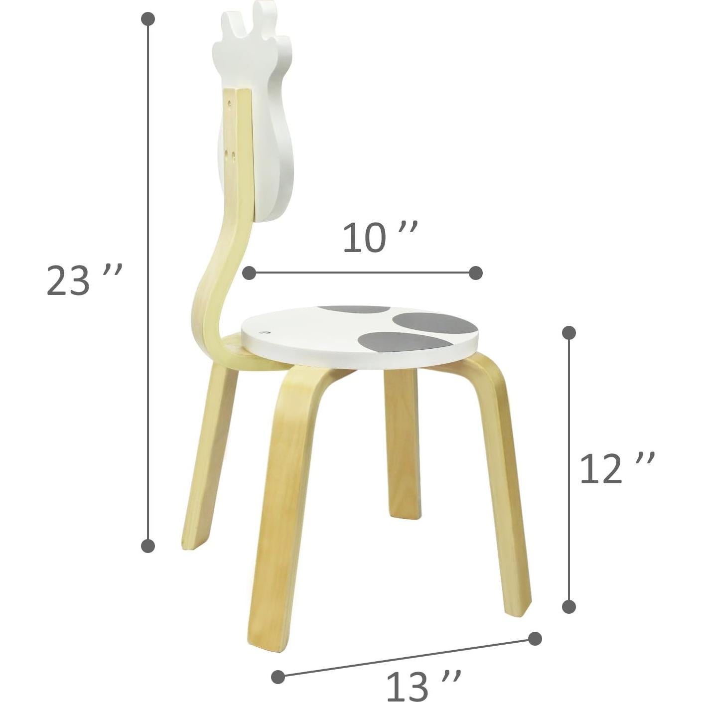 Conjunto de 2 Sillas de Madera iPlay, Diseño de Vaca, 4.68 kg