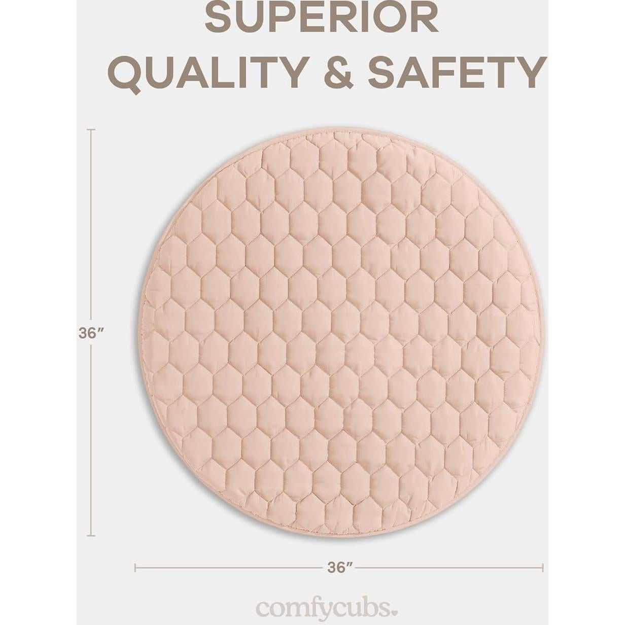 Alfombra de Juego Redonda Comfy Cubs 91 cm Rosa Antideslizante