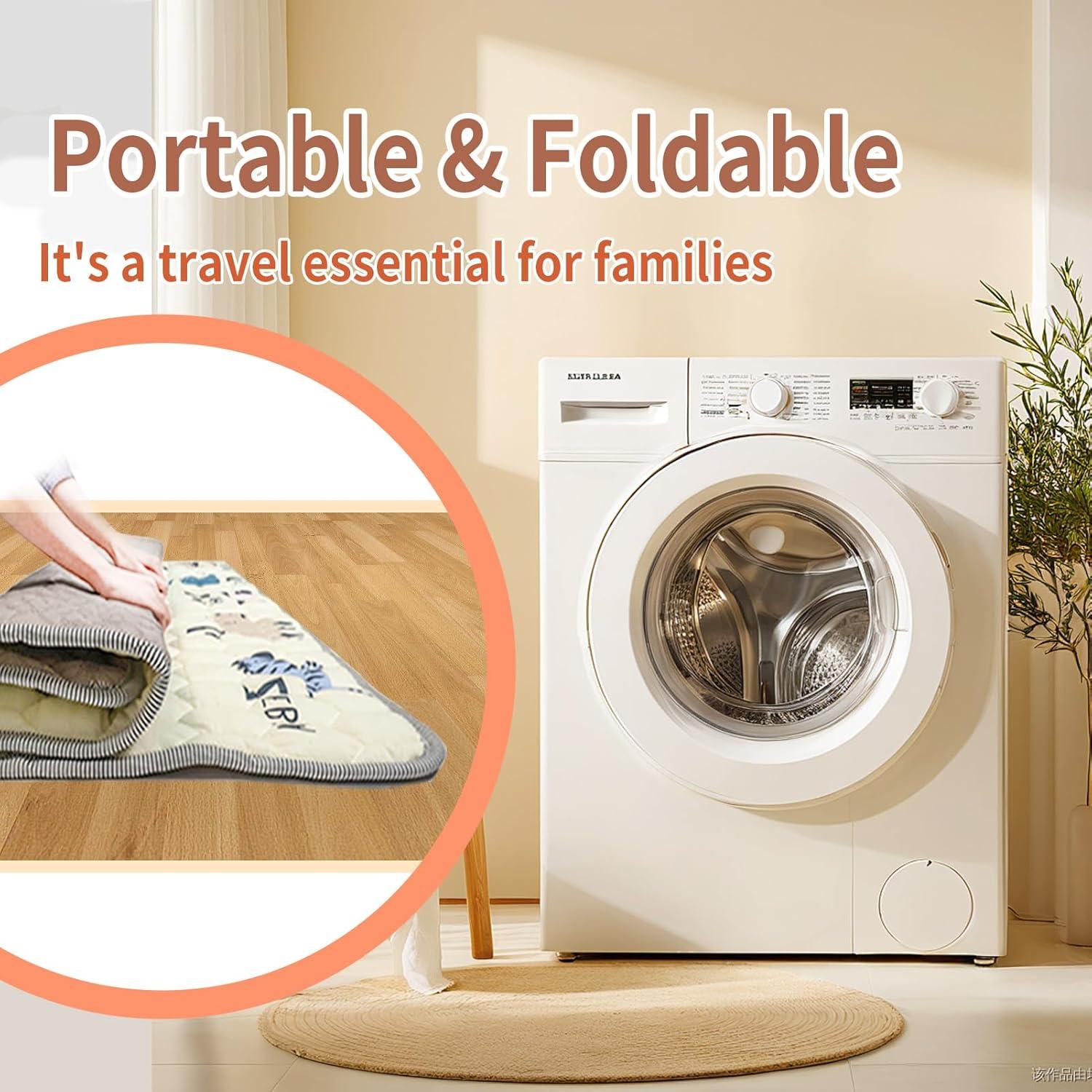 Alfombra de Juego para Bebés Ptcide 127x127 cm Acolchada Antideslizante