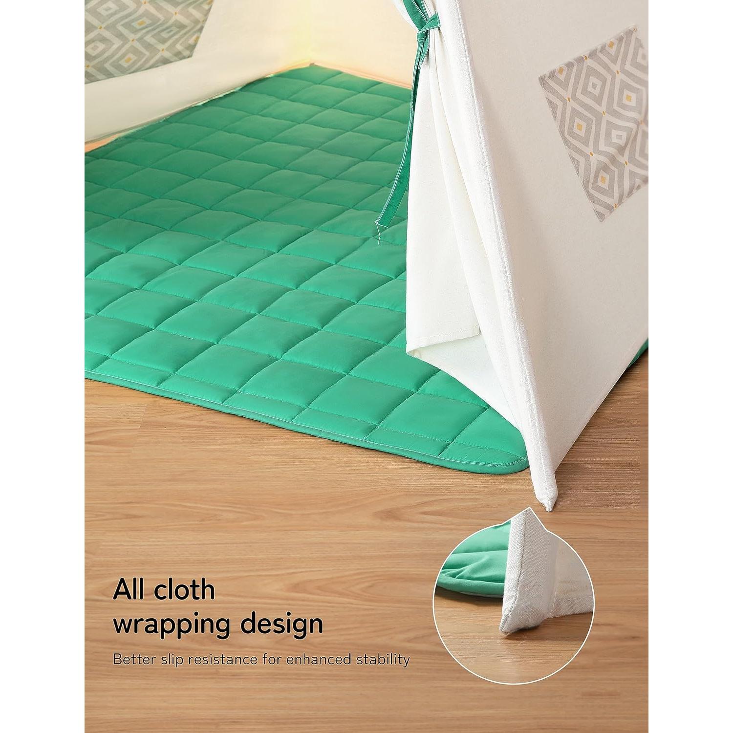 Tienda Teepee Besrey para Niños con Alfombra Acolchada Verde
