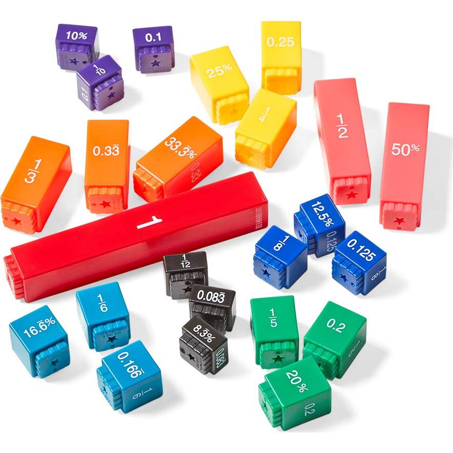 Cubos de Equivalencia de Fracciones Hand2Mind - 51 Piezas