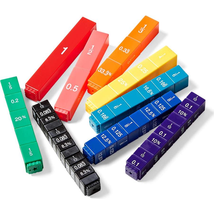 Cubos de Equivalencia de Fracciones Hand2Mind - 51 Piezas