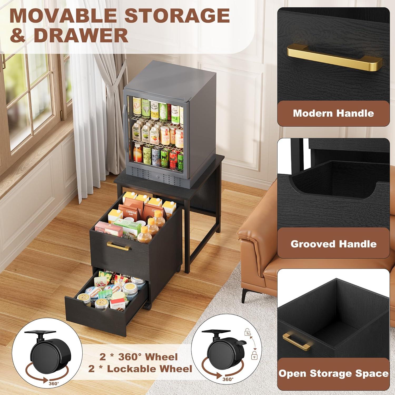 Soporte para Mini Nevera Rresyet FS02 con Gabinete Móvil 2 en 1