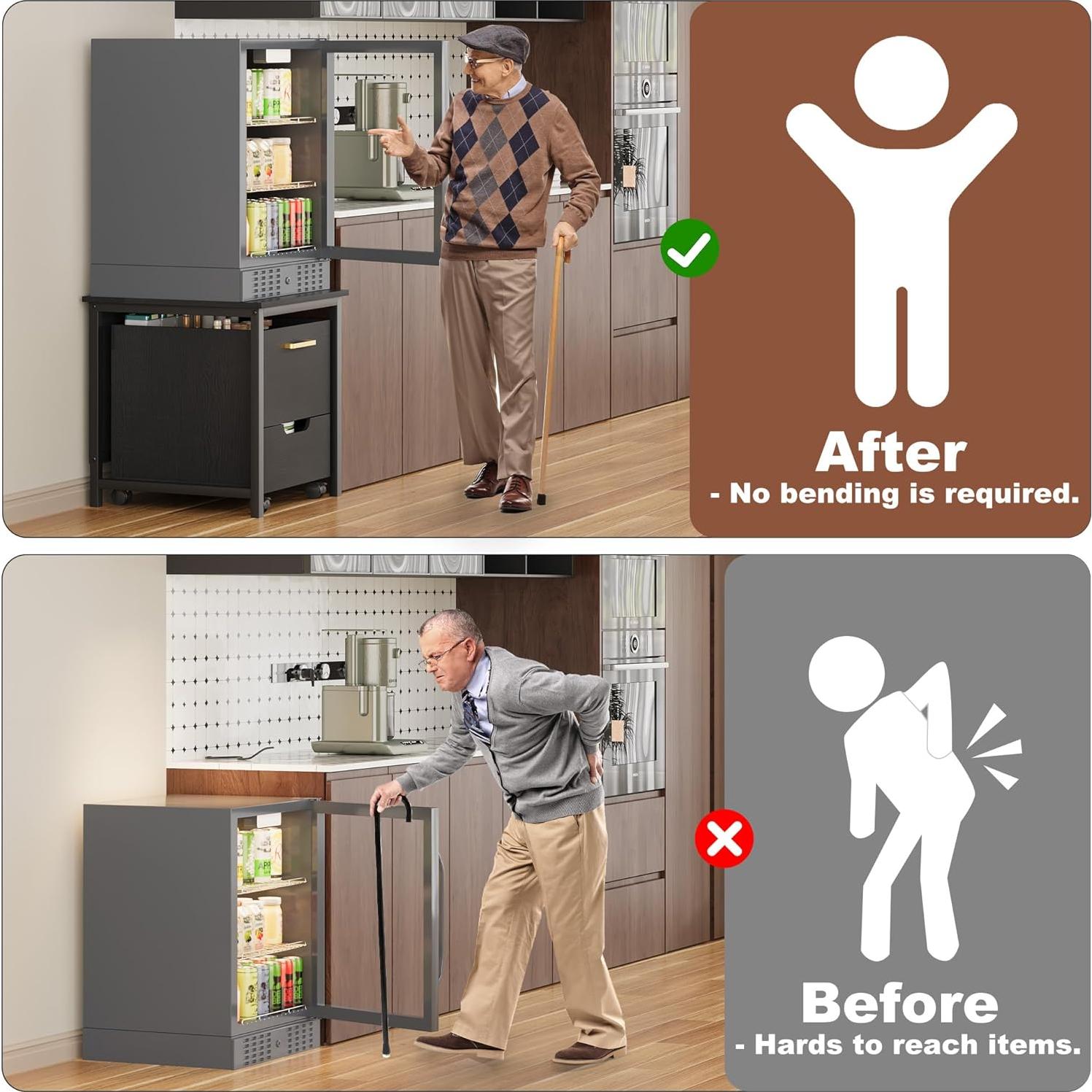 Soporte para Mini Nevera Rresyet FS02 con Gabinete Móvil 2 en 1