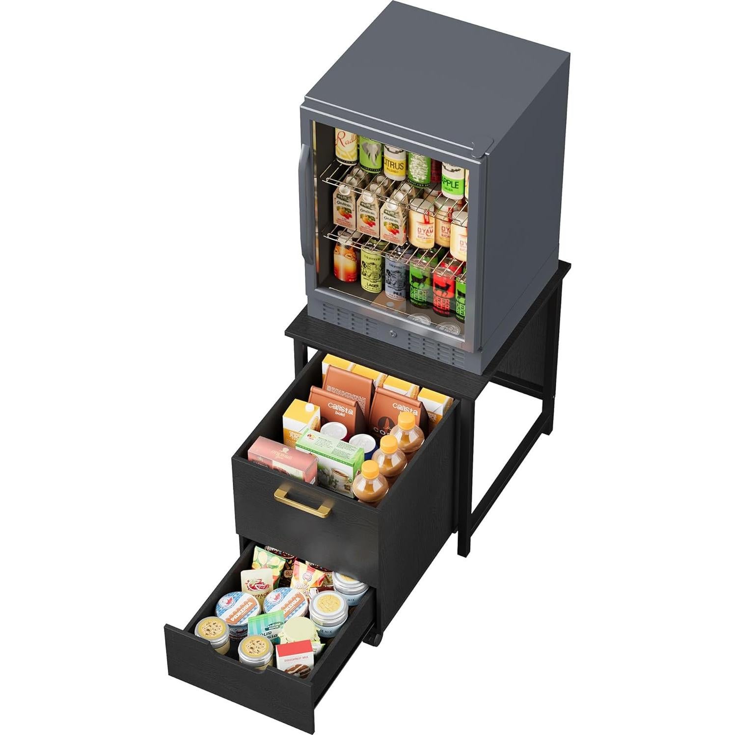 Soporte para Mini Nevera Rresyet FS02 con Gabinete Móvil 2 en 1