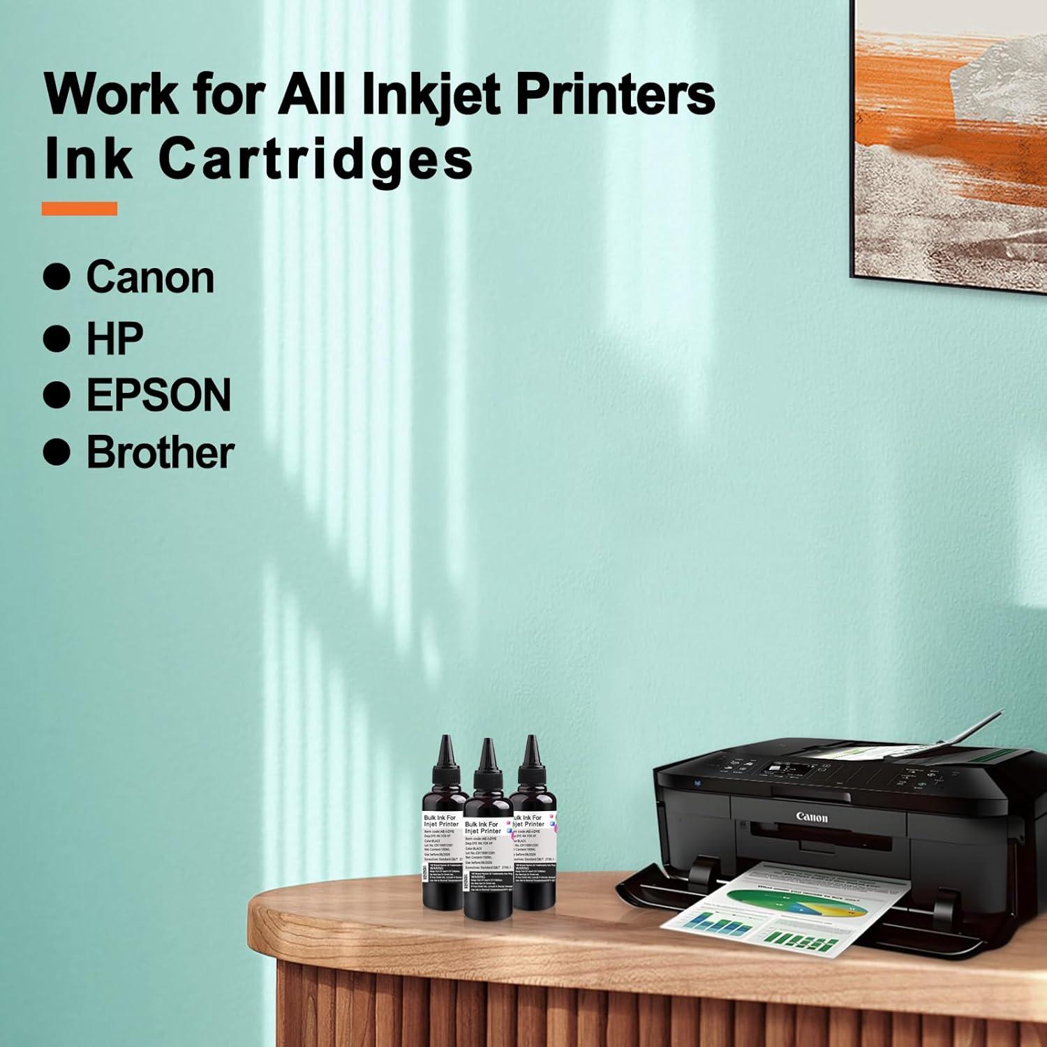 Kit de recarga de tinta universal KSUMEI 3 x 100 ml Negro