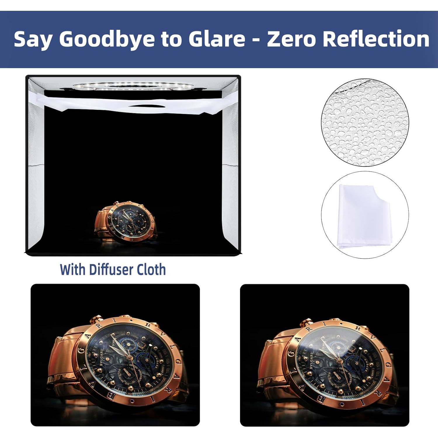 Caja de Luz Portátil Yanuoda 30.48cm con 120 LEDs y 6 Fondos