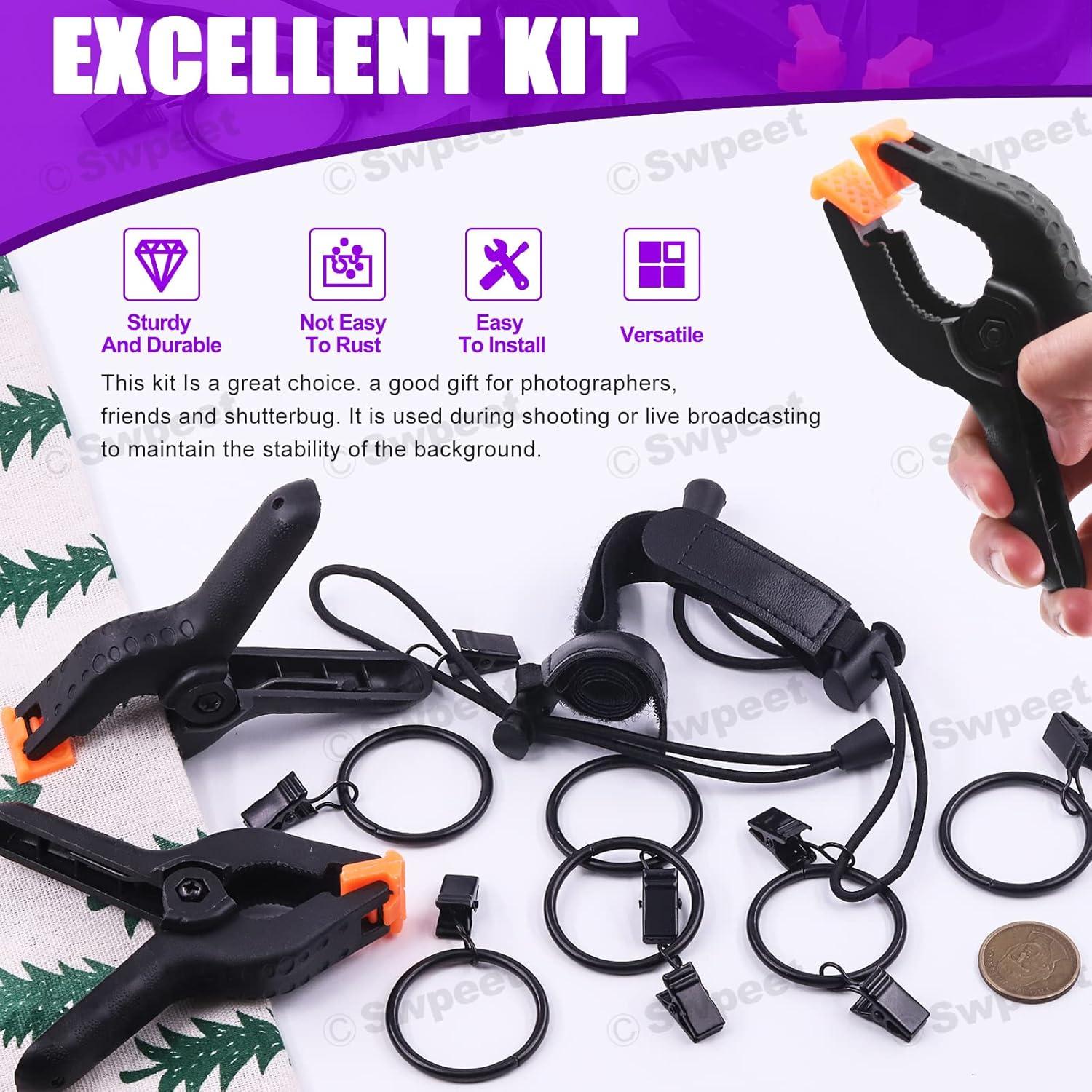 Kit de Clips de Fondo de Fotografía Swpeet 22 Piezas
