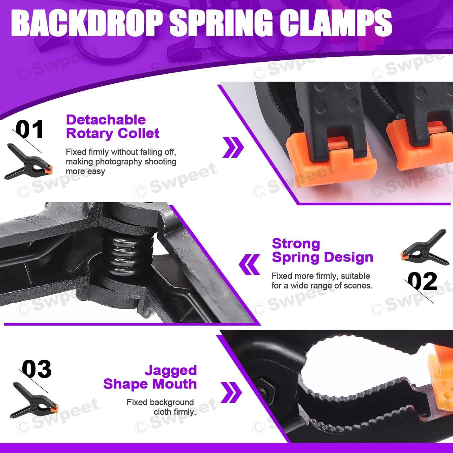 Kit de Clips de Fondo de Fotografía Swpeet 22 Piezas