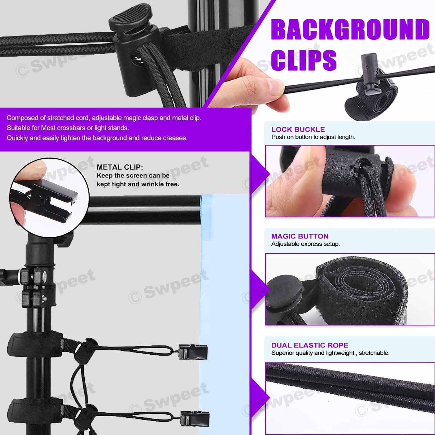 Kit de Clips de Fondo de Fotografía Swpeet 22 Piezas