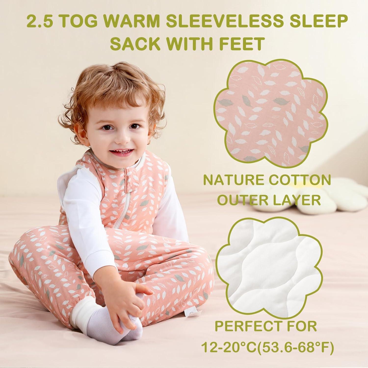 Saco de dormir invierno 2.5 TOG con pies 100% algodón orgánico M