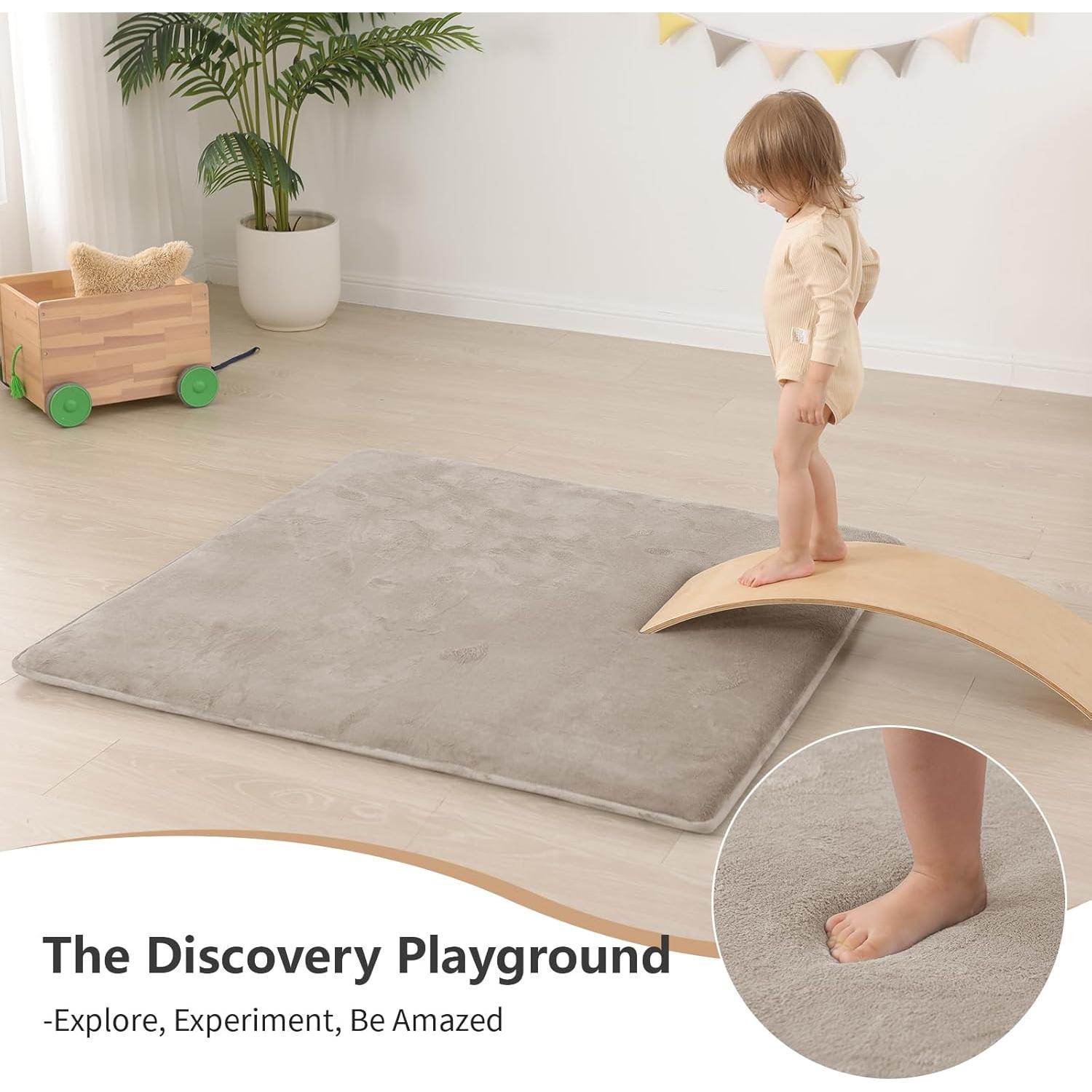 Alfombra de Juego para Bebés Huloo Sleep 127x127 cm Beige